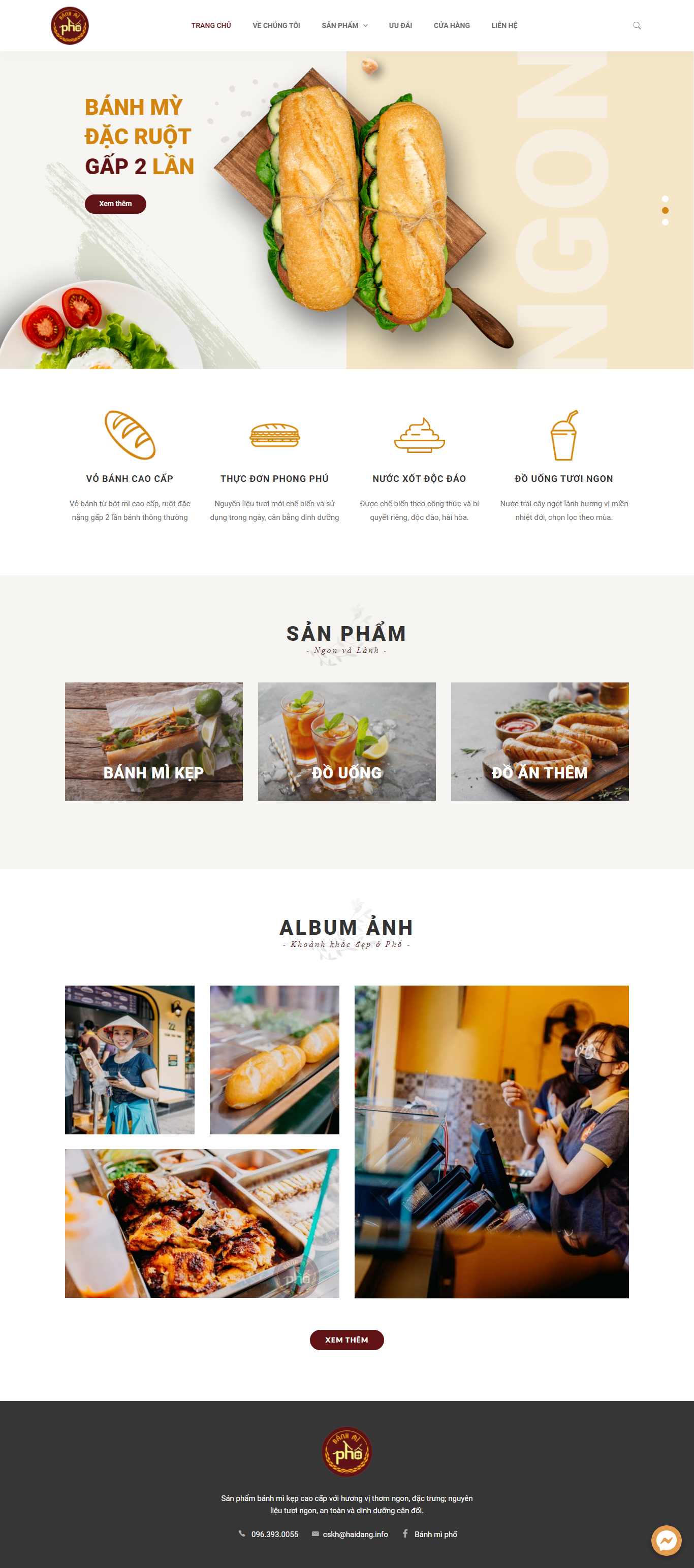 Thiết kế Web bán bánh mì banhmipho.vn