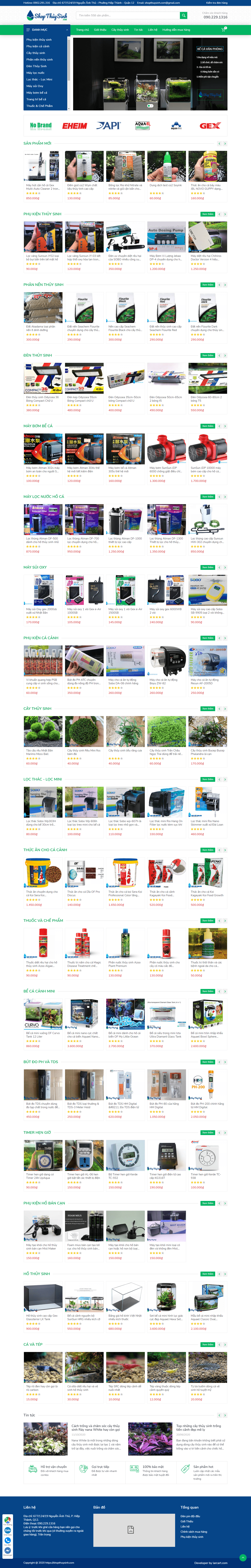 Thiết kế Web bán cá cảnh, cây thủy sinh shopthuysinh.com