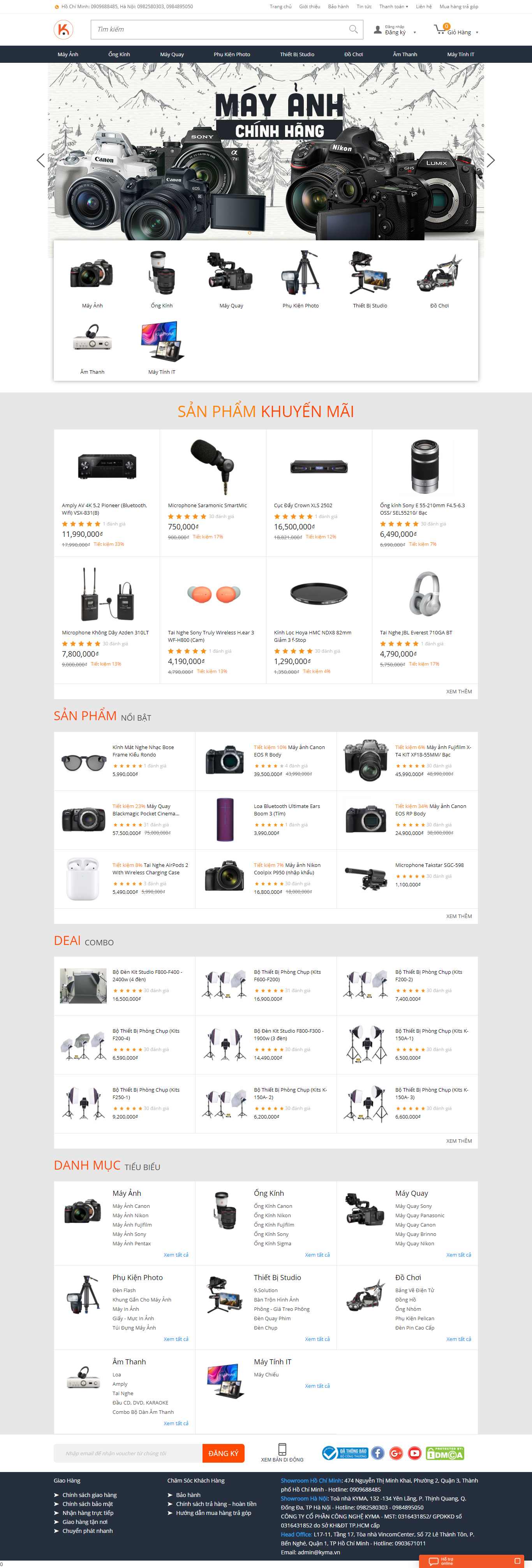 Thiết kế Web bán máy ảnh kyma.vn