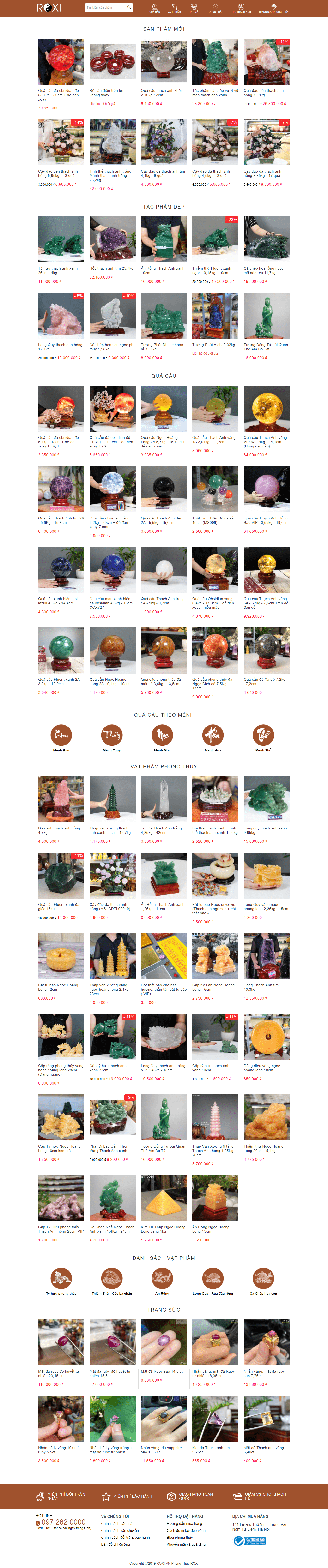 Thiết kế Web bán đồ phong thủy roxi.vn