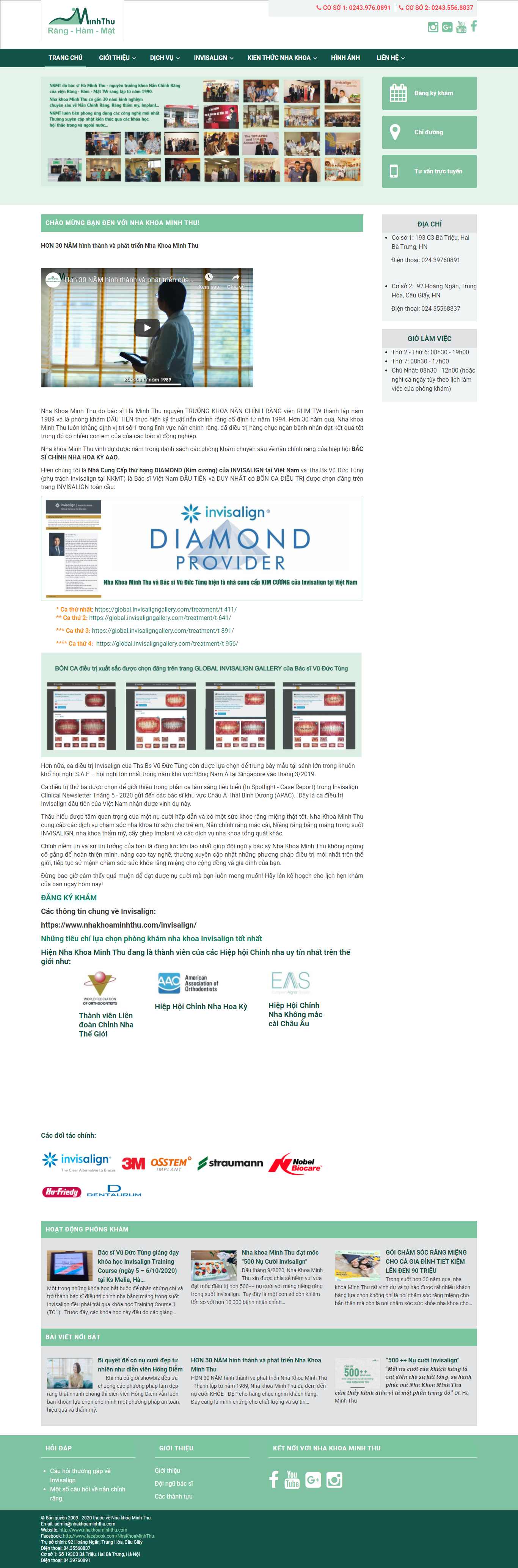 Thiết kế Web phòng khám nha khoa nhakhoaminhthu.com