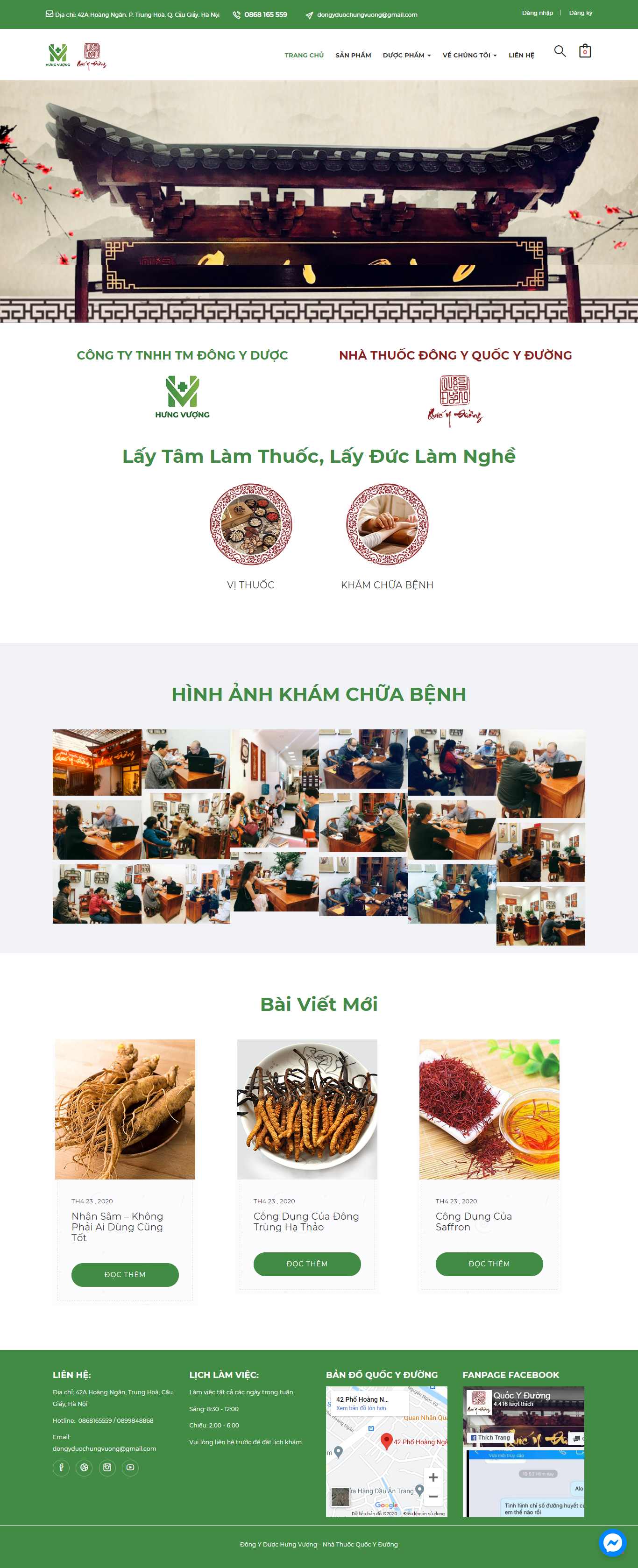 Thiết kế Web nhà thuốc đông y dongyduochungvuong.com
