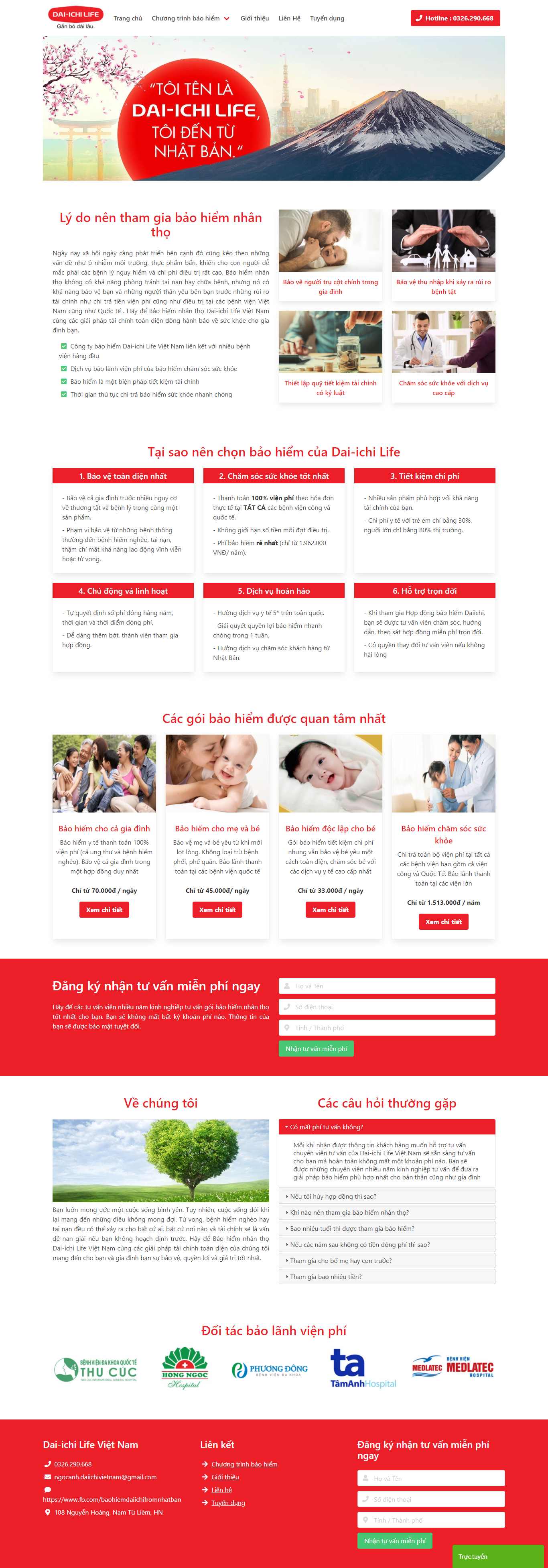 Thiết kế Web bán bảo hiểm baohiemdaiichi.com.vn
