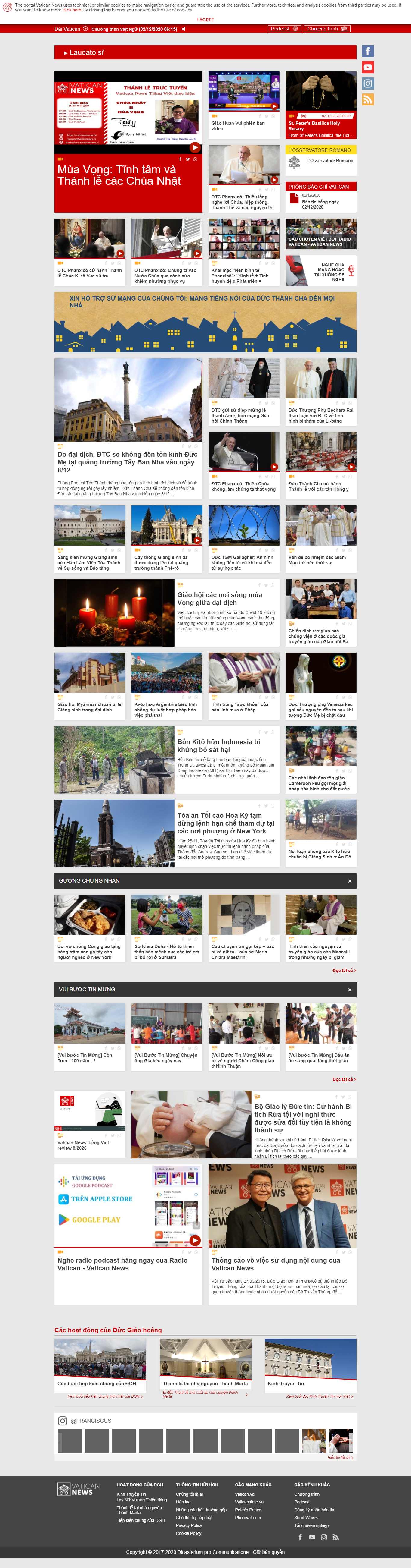 Thiết kế Web công giáo vaticannews.va