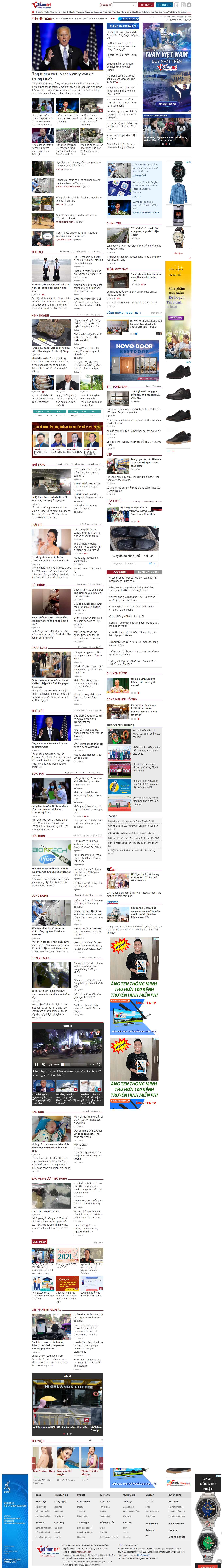 Thiết kế Web báo điện tử vietnamnet.vn