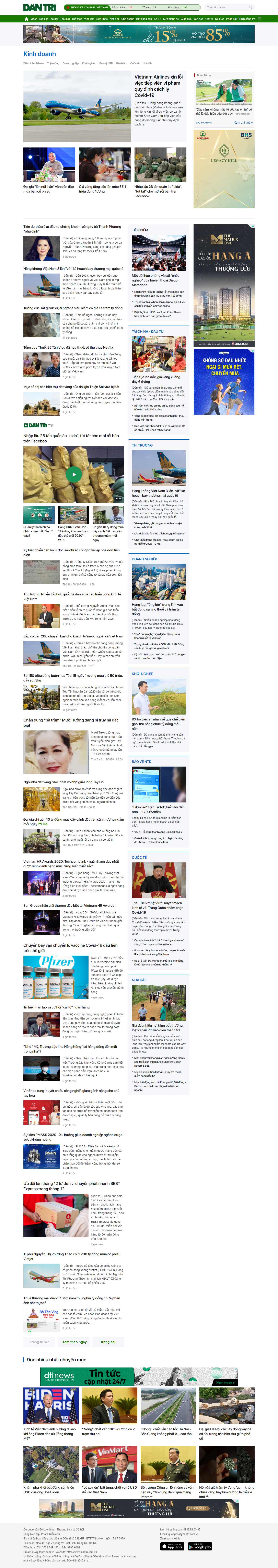 Thiết kế Web kinh doanh online dantri.com.vn