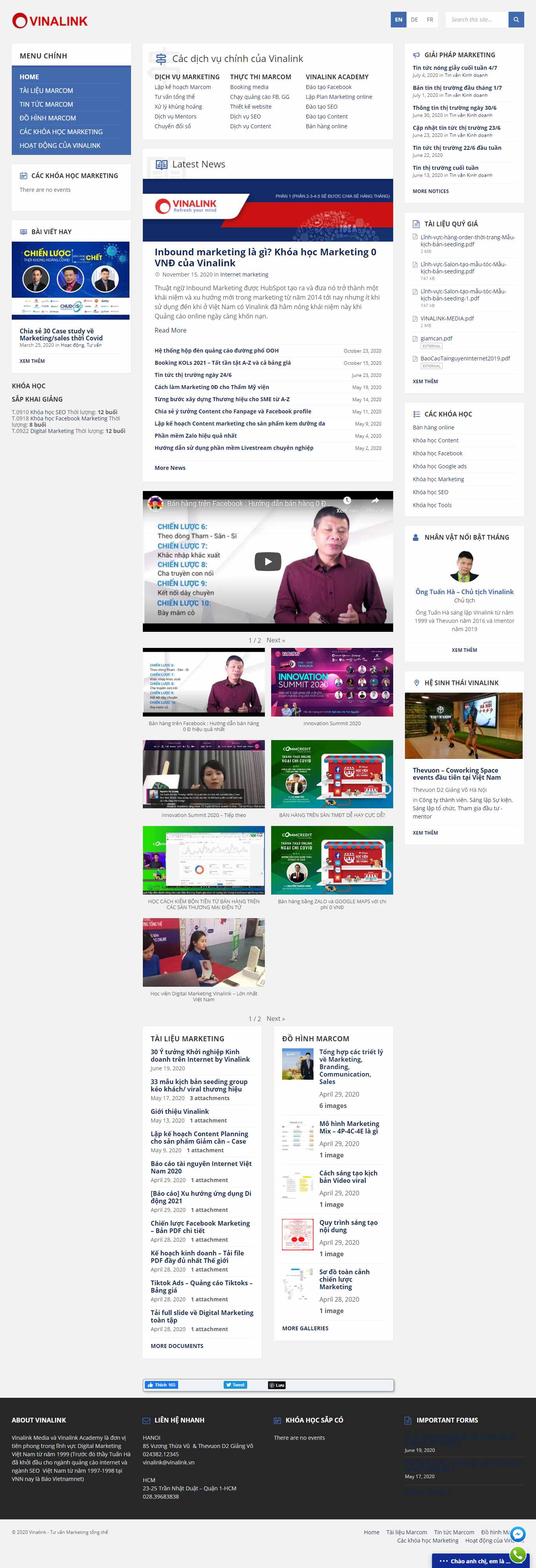 Thiết kế Web seo cộng hưởng vinalink.edu.vn