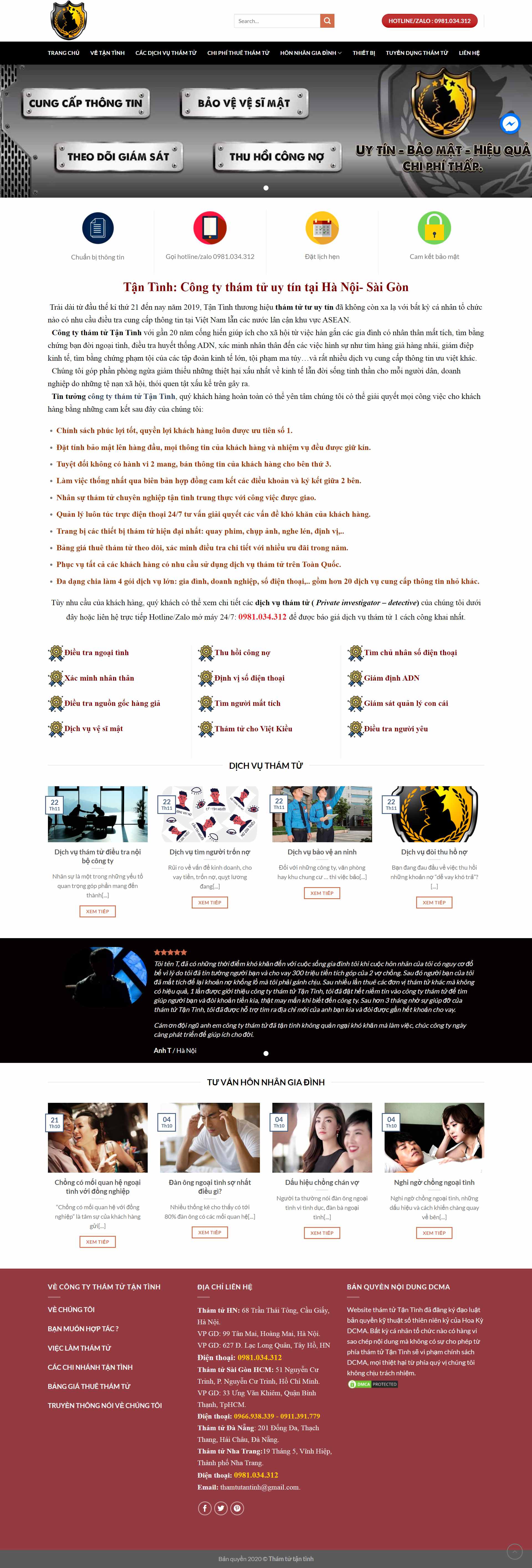 Thiết kế Web thuê vệ sĩ thamtutantinh.com