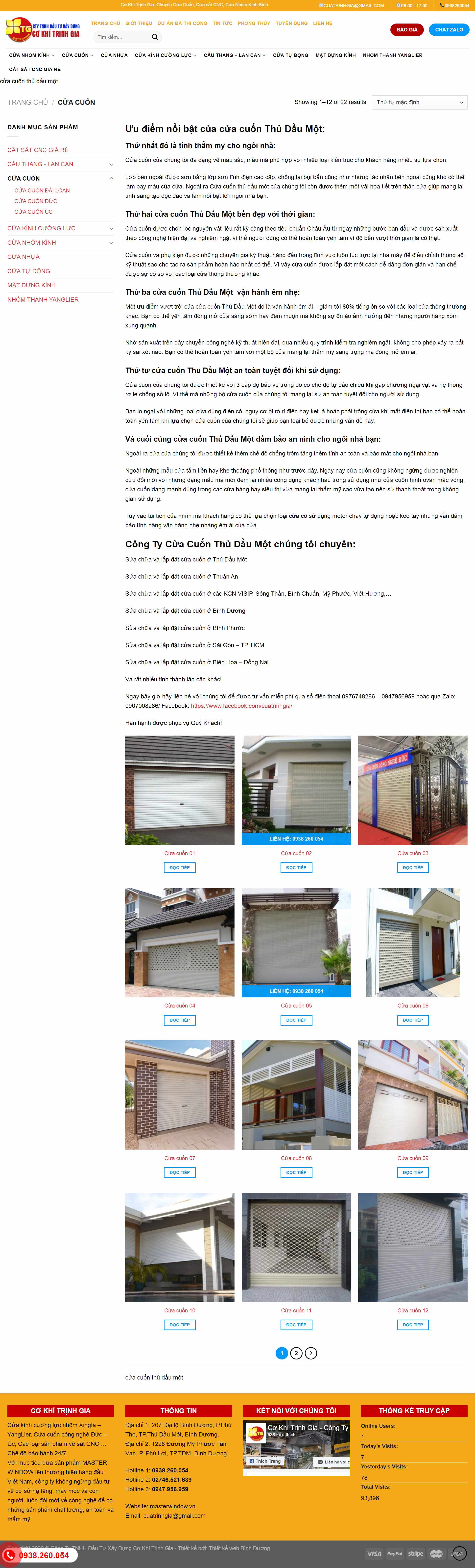 Thiết kế Web nhôm kính, cửa cuốn masterwindow.vn