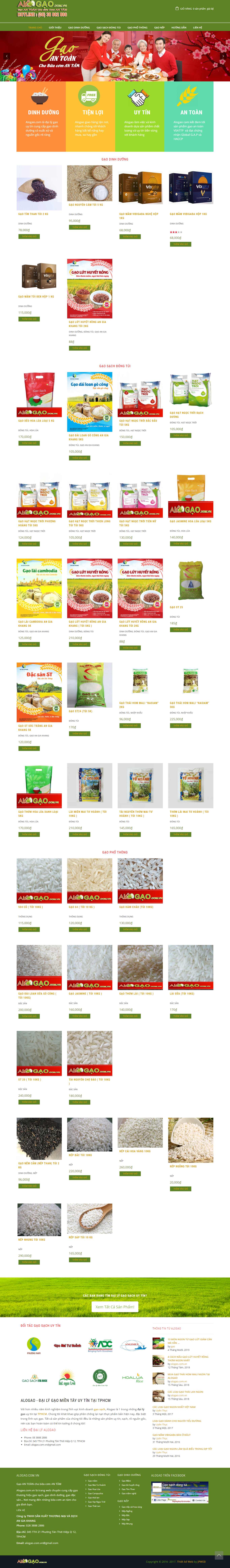 Thiết kế Web bán gạo sạch alogao.com.vn