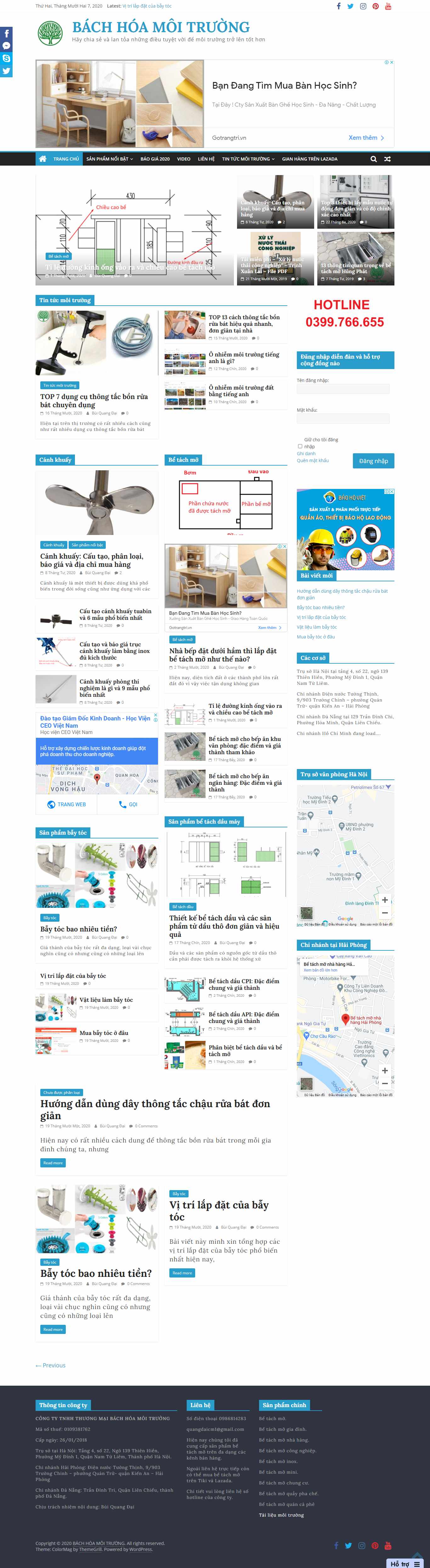 Thiết kế Web công ty môi trường bachhoamoitruong.com