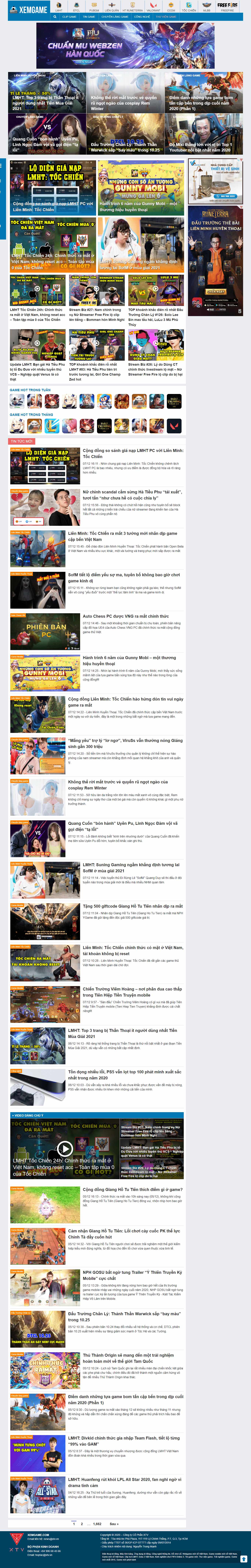 Thiết kế Web giới thiệu game, trò chơi điện tử xemgame.com