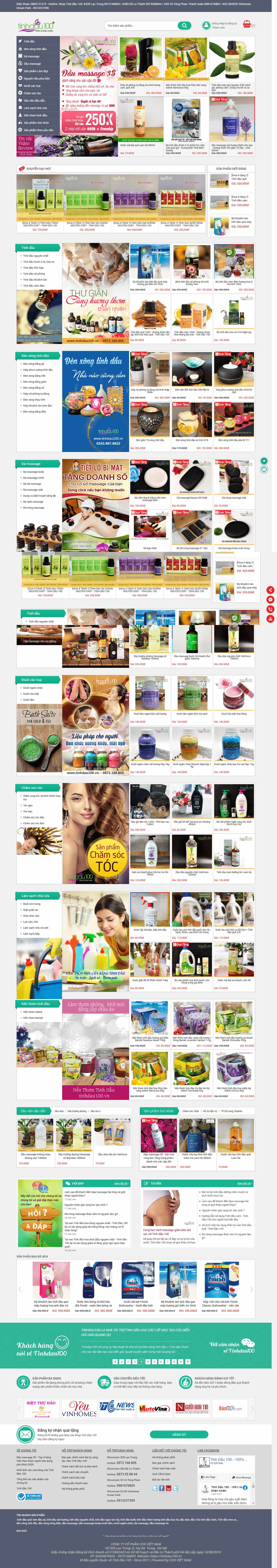Thiết kế Web bán tinh dầu nguyên chất tinhdau100.vn