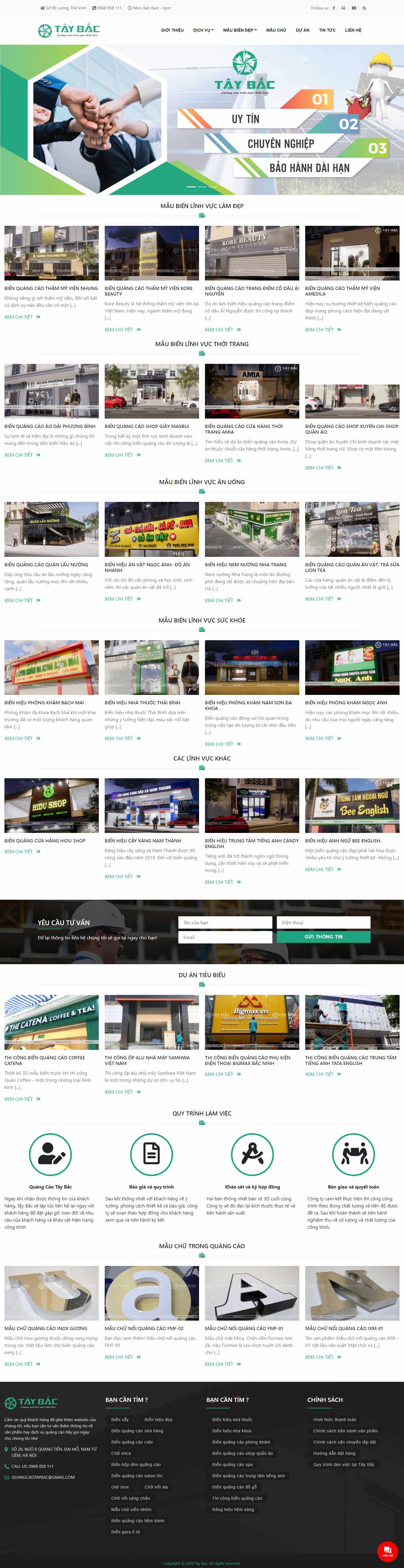 Thiết kế Web biển quảng cáo giá rẻ quangcaotaybac.com