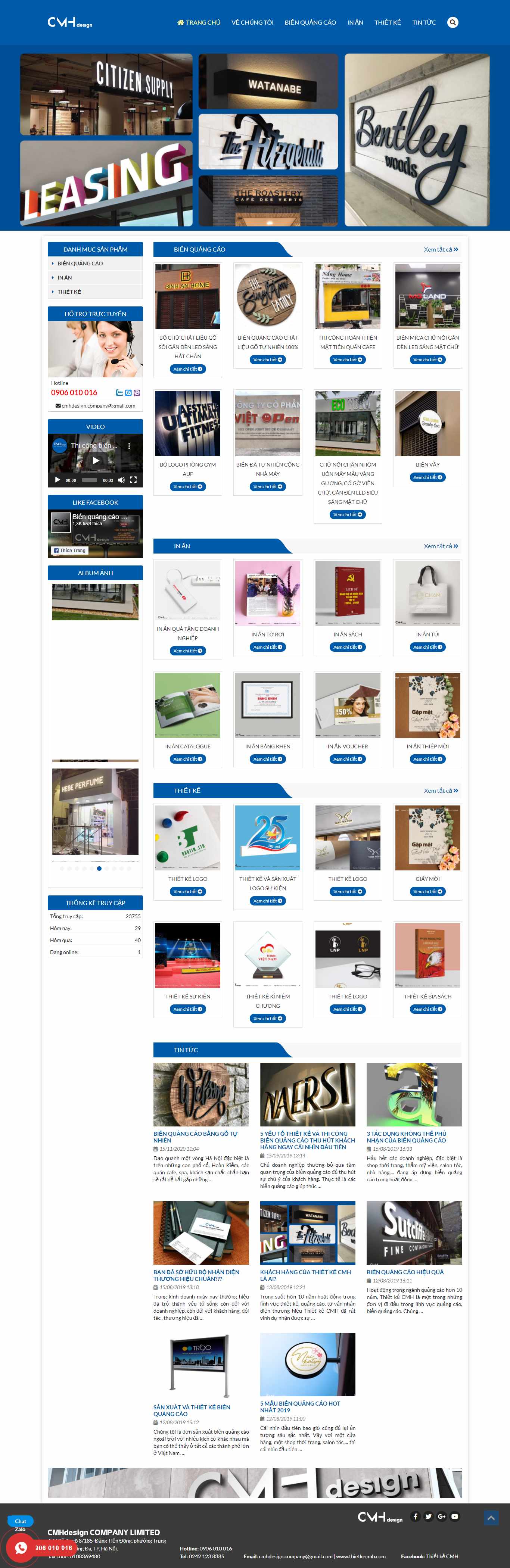 Thiết kế Web biển quảng cáo giá rẻ thietkecmh.com