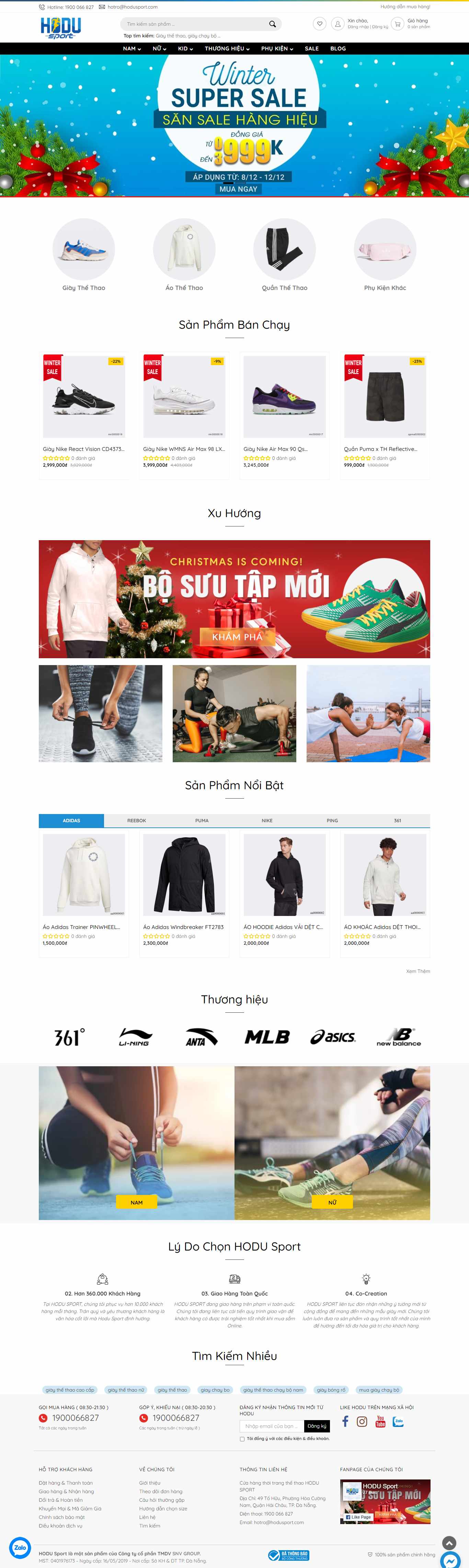 Thiết kế Web bán đồ lót đồ ngủ nam nữ online hodusport.com