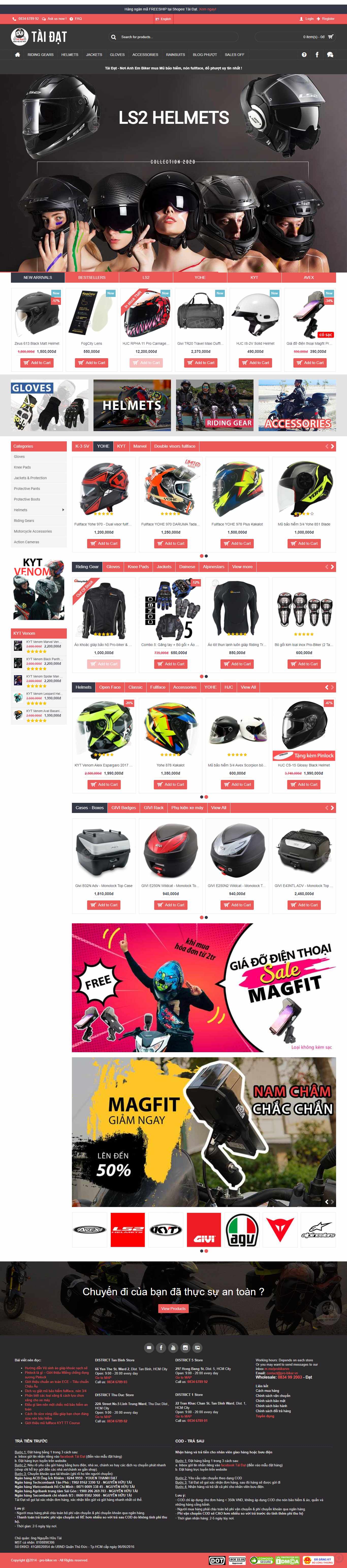 Thiết kế Web bán đồ phượt, vật dụng du lịch bụi pro-biker.vn