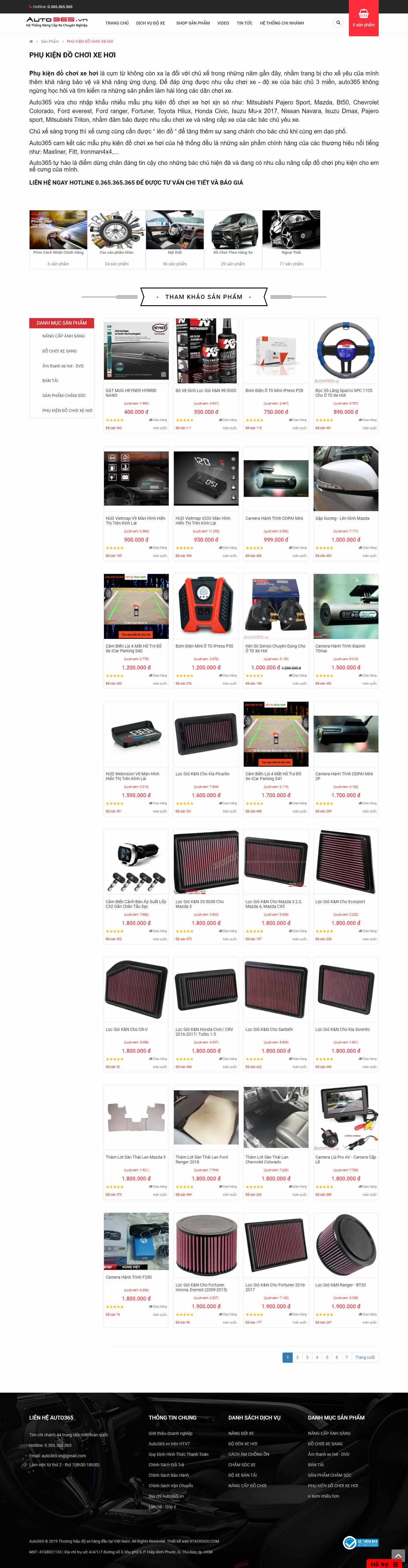 Thiết kế Web bán đồ chơi ô tô, linh kiện ô tô auto365.vn