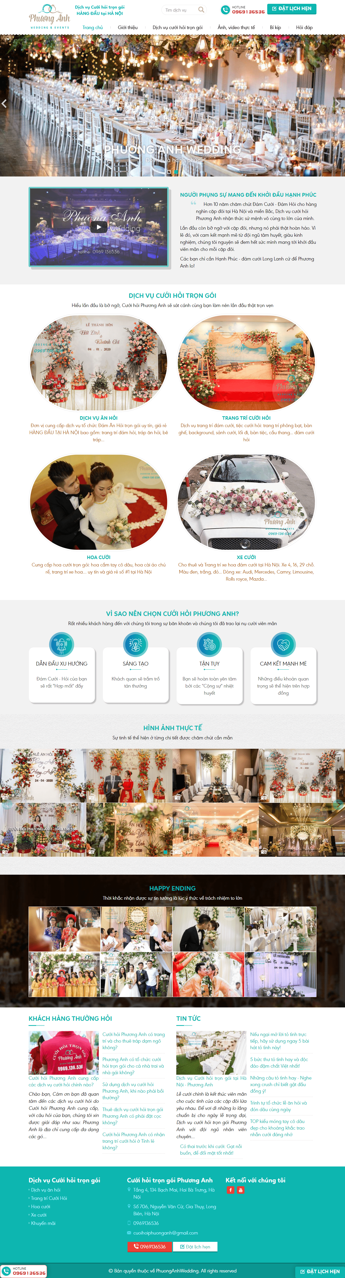 Thiết kế Web dịch vụ cưới hỏi trọn gói cuoihoiphuonganh.com