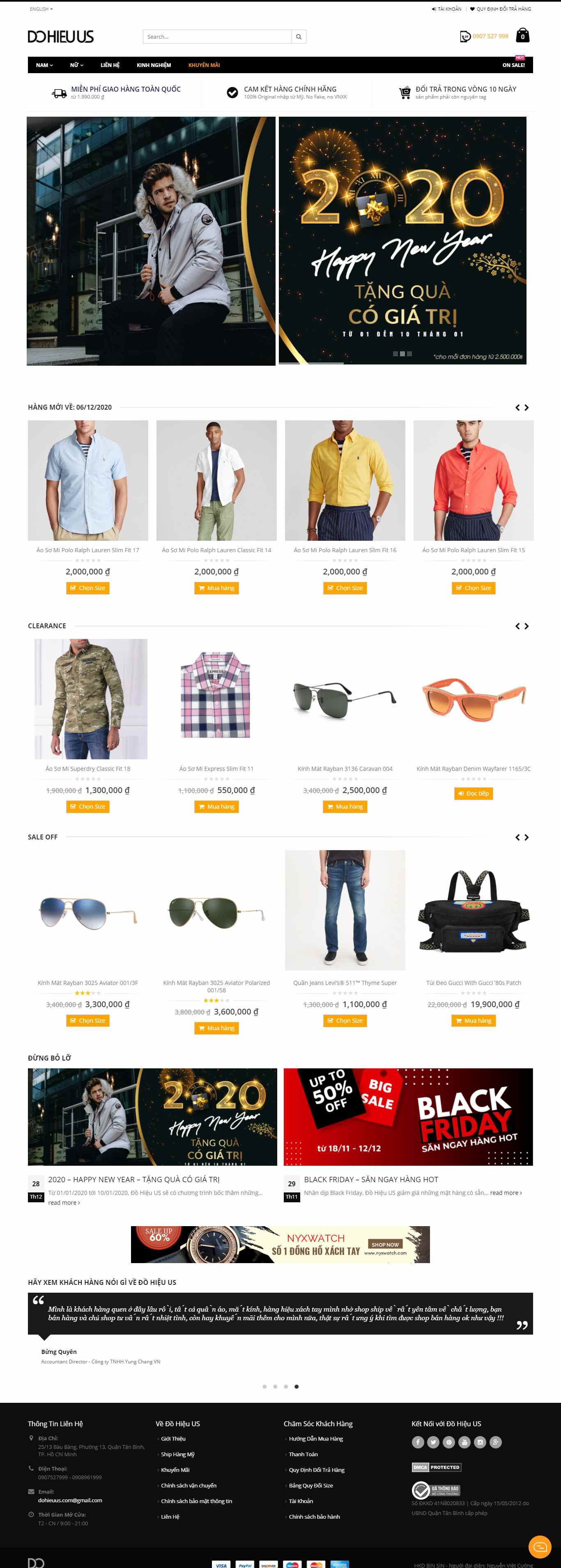 Thiết kế Web bán đồ xách tay, hàng order dohieuus.com