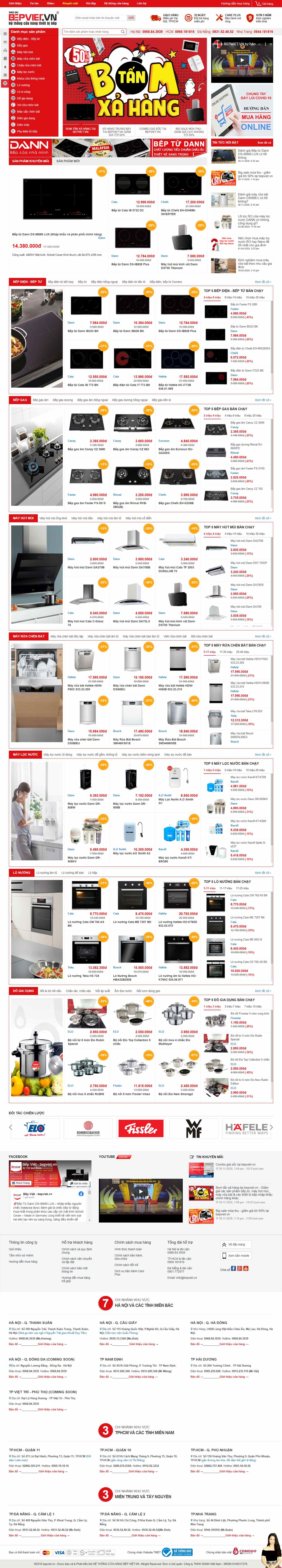 Thiết kế Web thiết bị nhà bếp cao cấp bepviet.vn