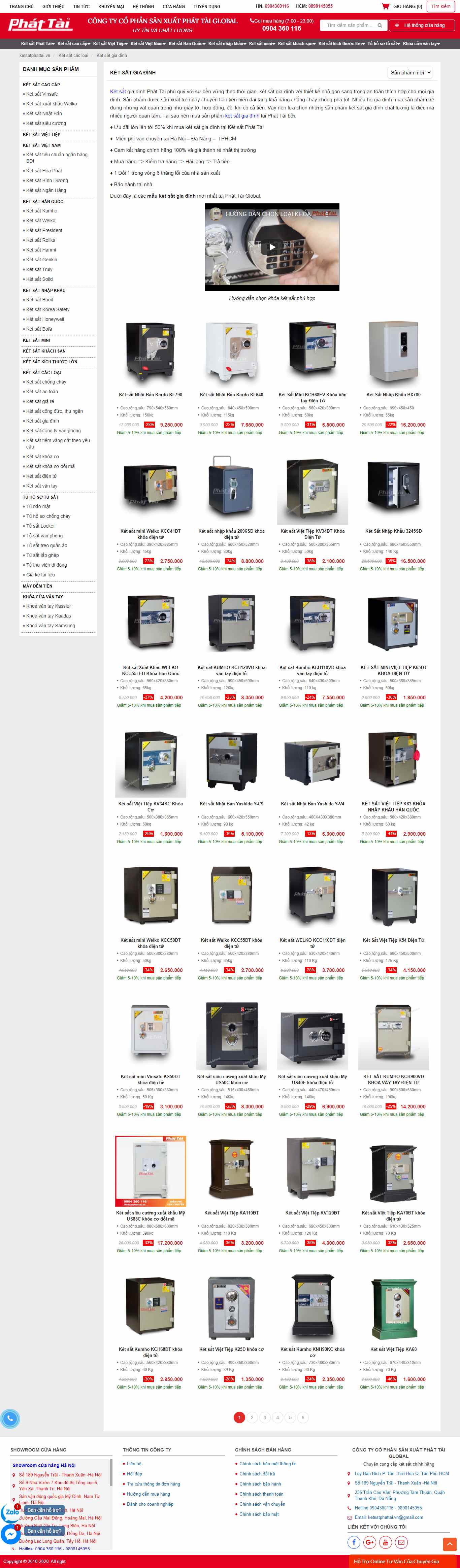 Thiết kế Web bán két sắt ketsatphattai.vn