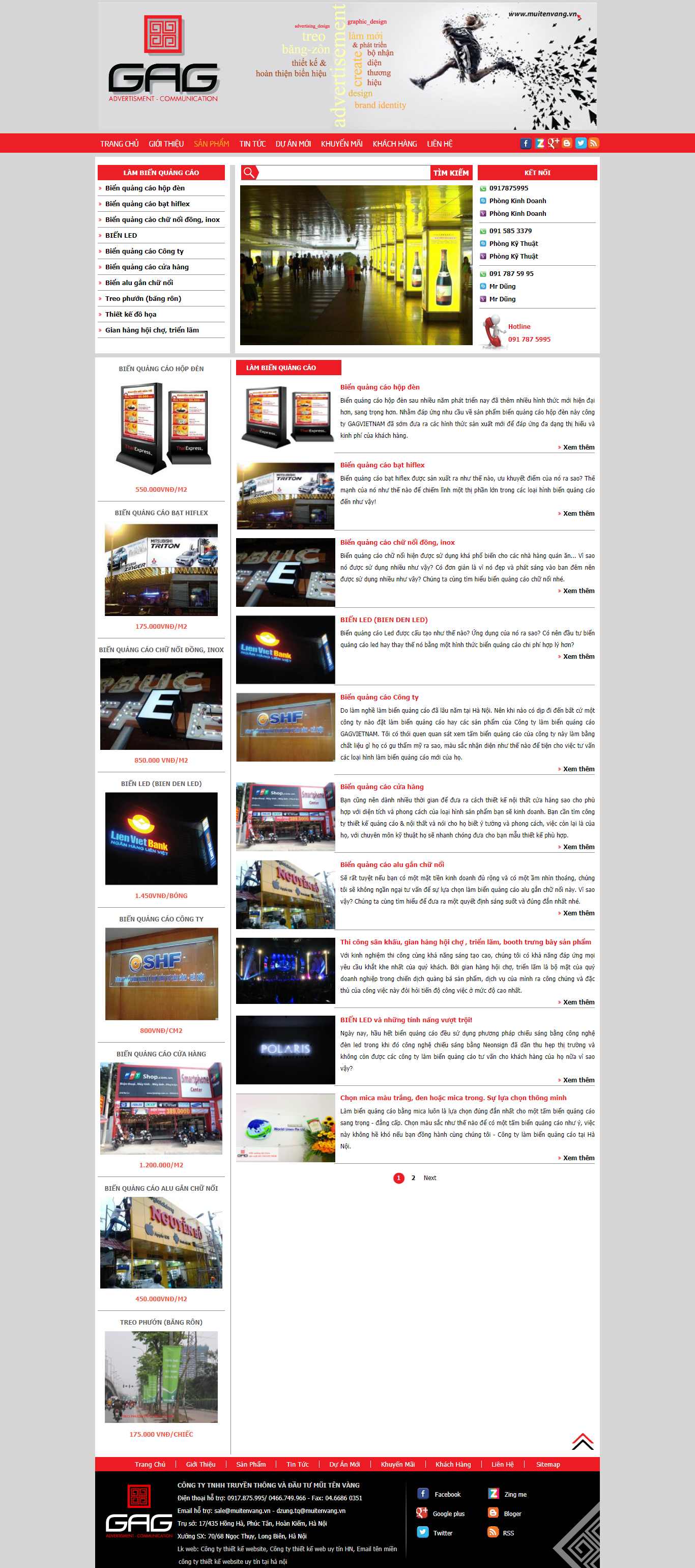 Thiết kế Web làm biển quảng cáo muitenvang.vn