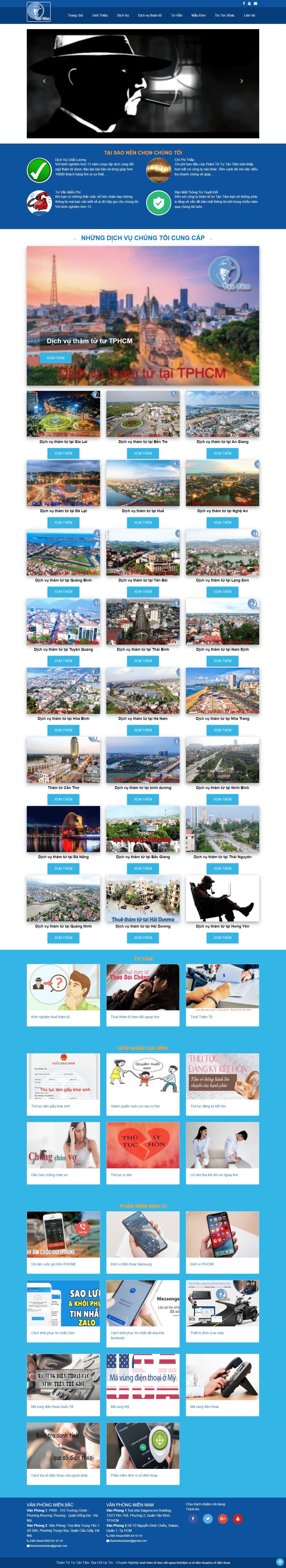 Thiết kế Web công ty thám tử thamtututantam.com