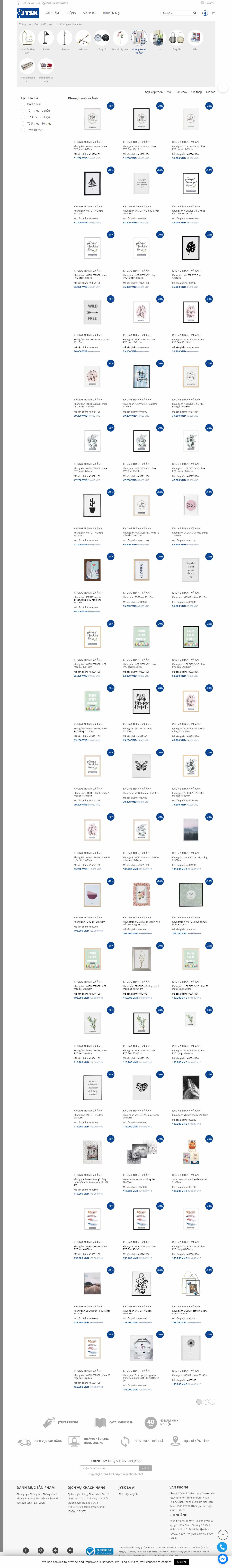 Thiết kế Web bán khung tranh ảnh jysk.vn