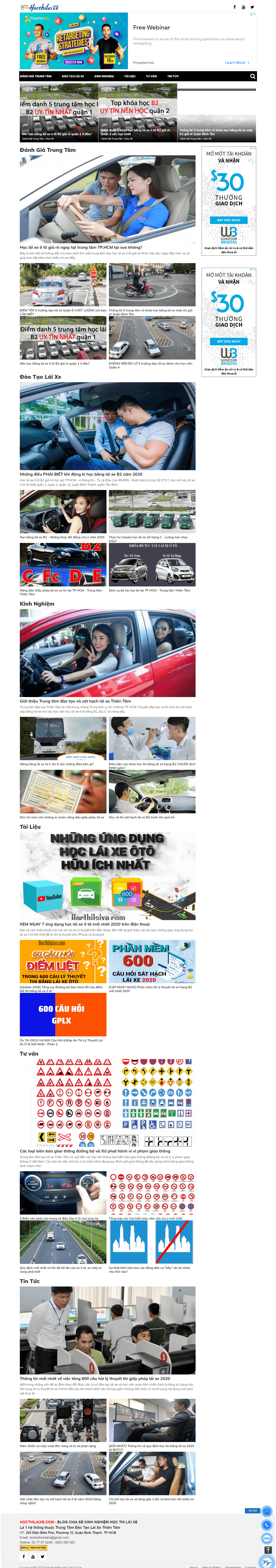 Thiết kế Web trung tâm đào tạo lái xe hocthilaixe.com