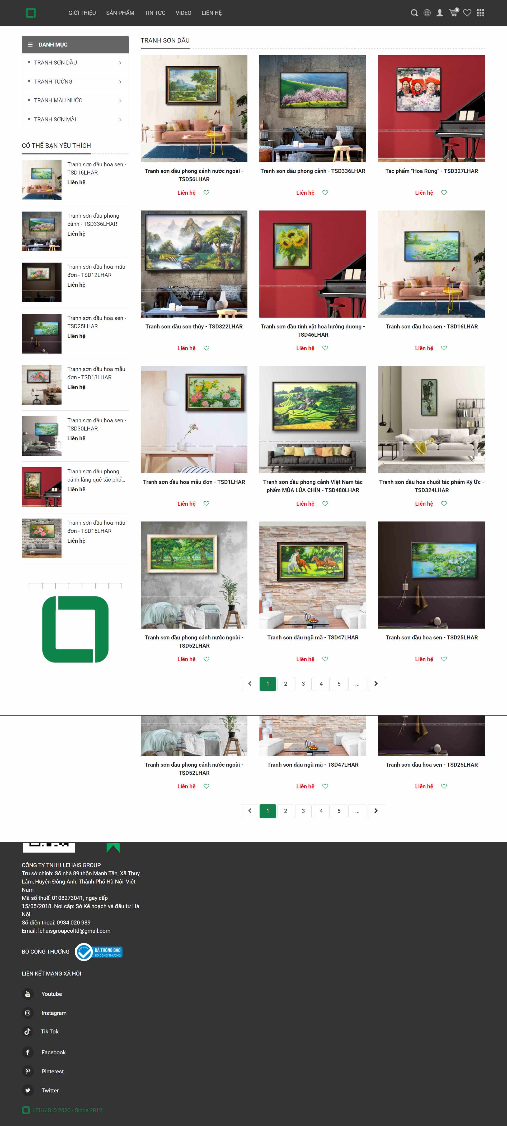 Thiết kế Web nghệ thuật mỹ thuật art.lehais.com