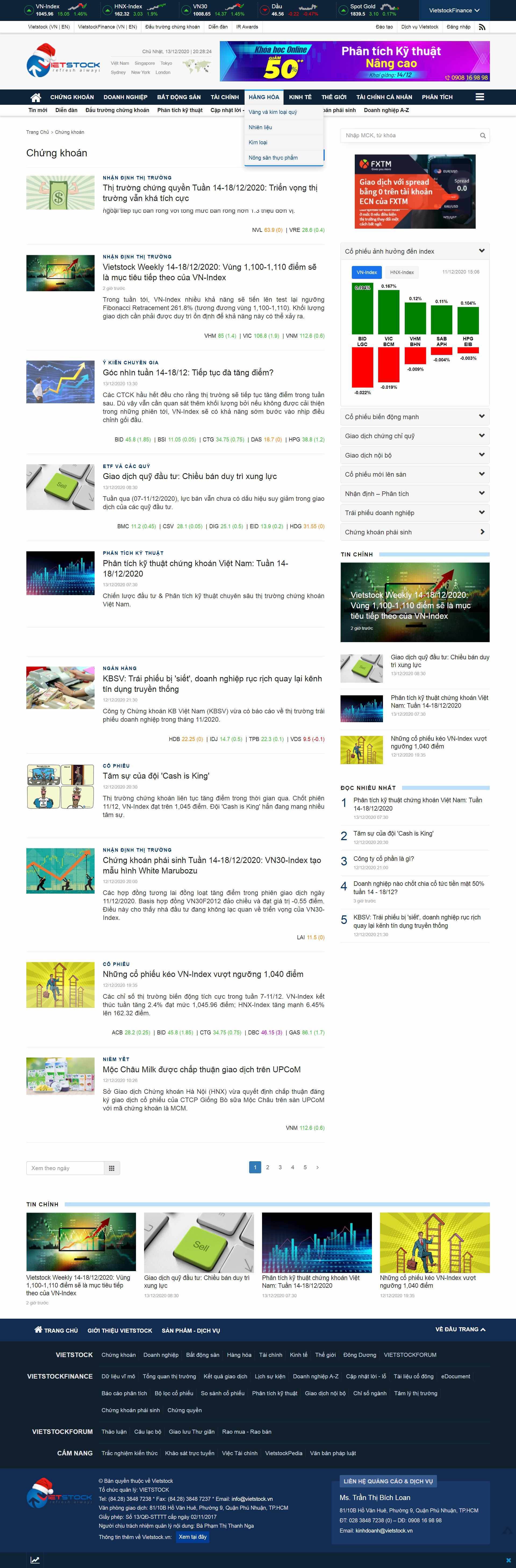 Thiết kế Web chứng khoán tài chính forex vietstock.vn