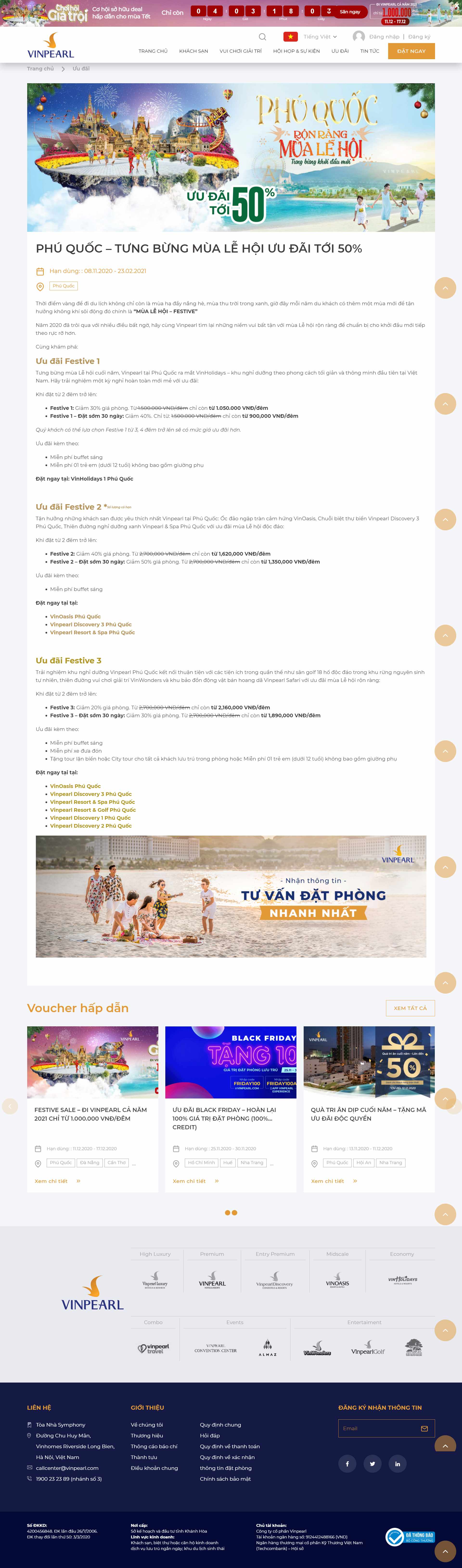 Thiết kế Web du lịch tour vinpearl.com