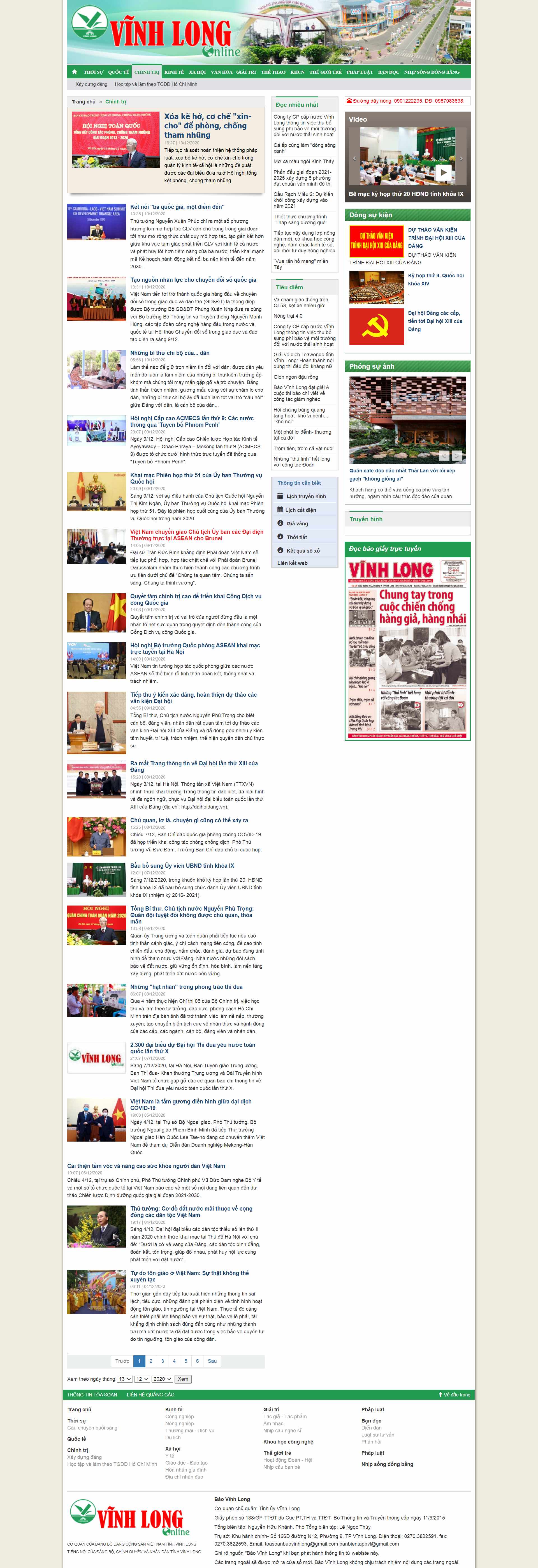 Thiết kế Web vĩnh long baovinhlong.com.vn