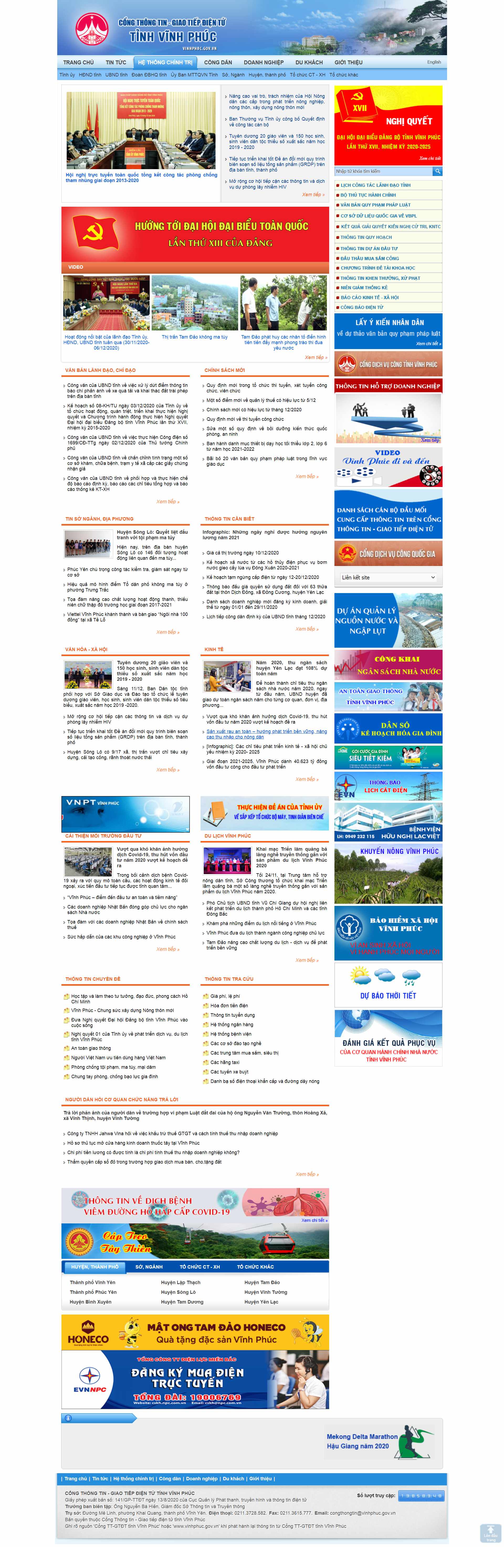 Thiết kế Web vĩnh phúc vinhphuc.gov.vn