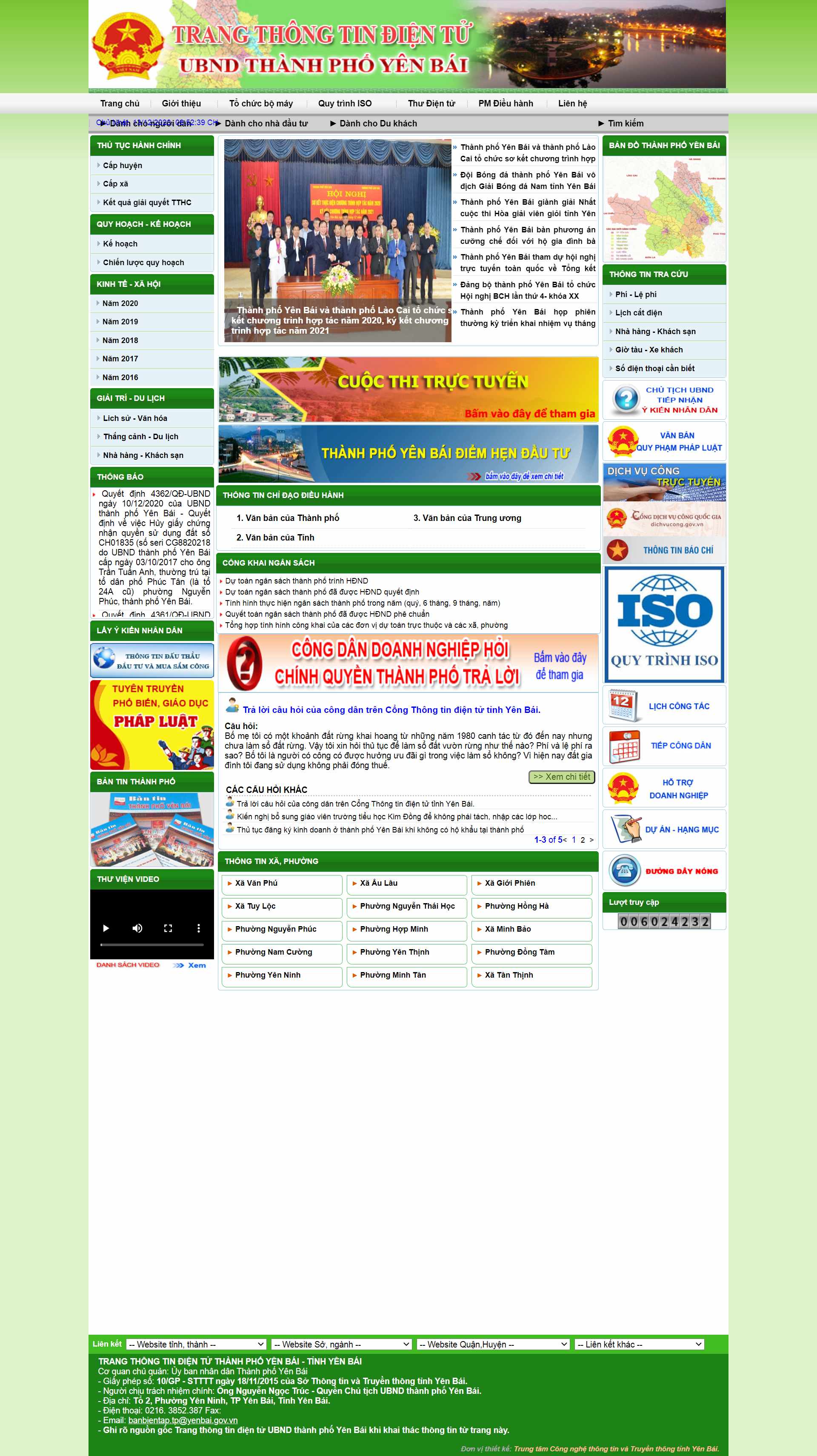 Thiết kế Web yên bái thanhphoyenbai.yenbai.gov.vn