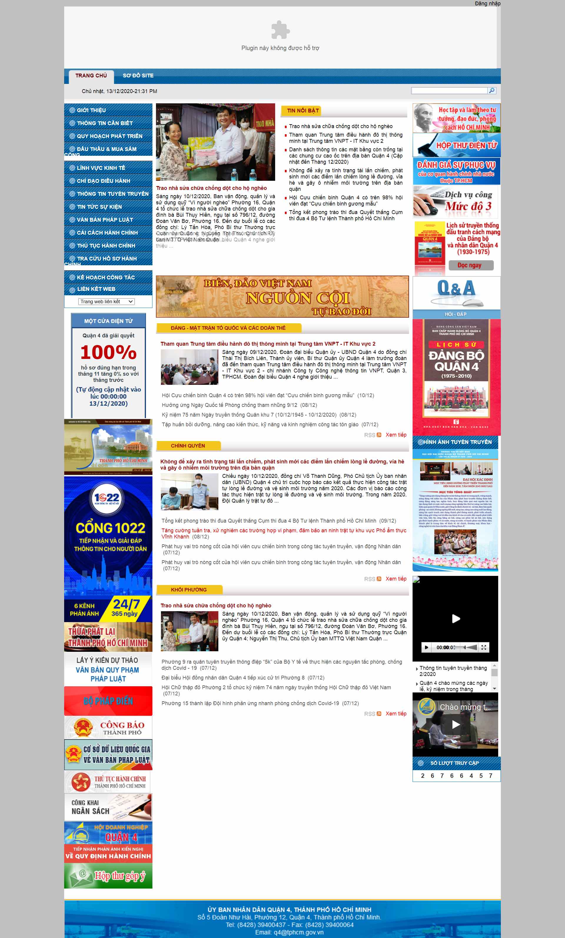 Thiết kế Web quận 4 quan4.hochiminhcity.gov.vn