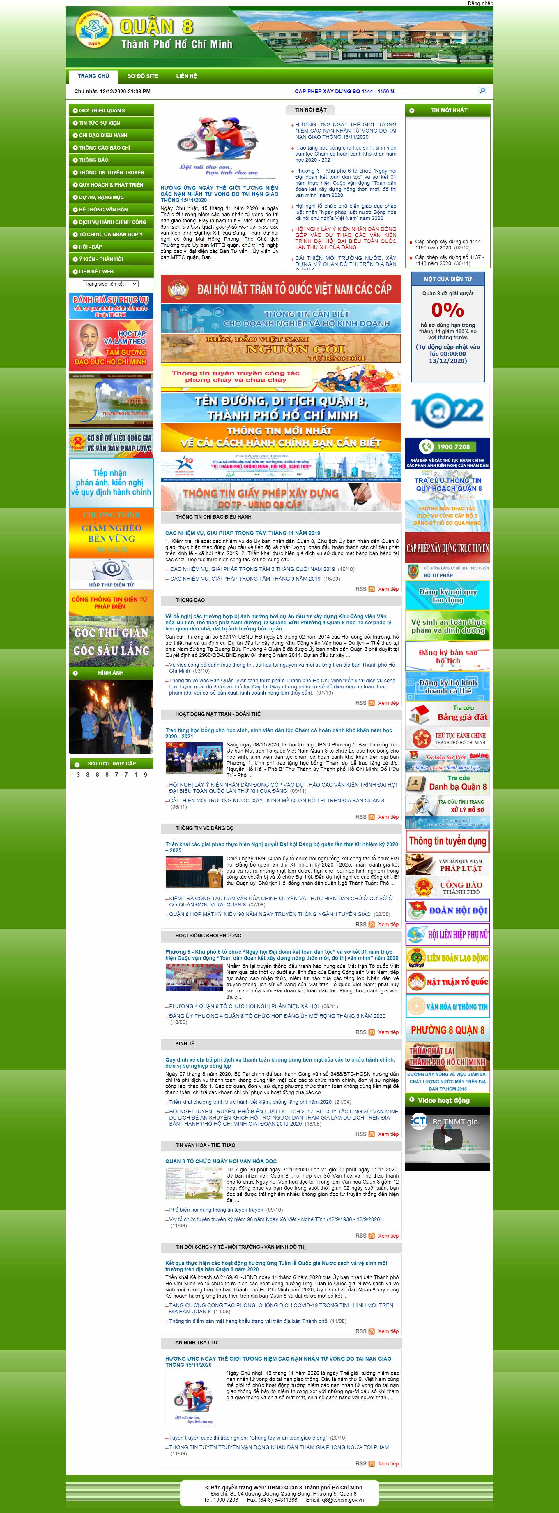 Thiết kế Web quận 8 quan8.hochiminhcity.gov.vn