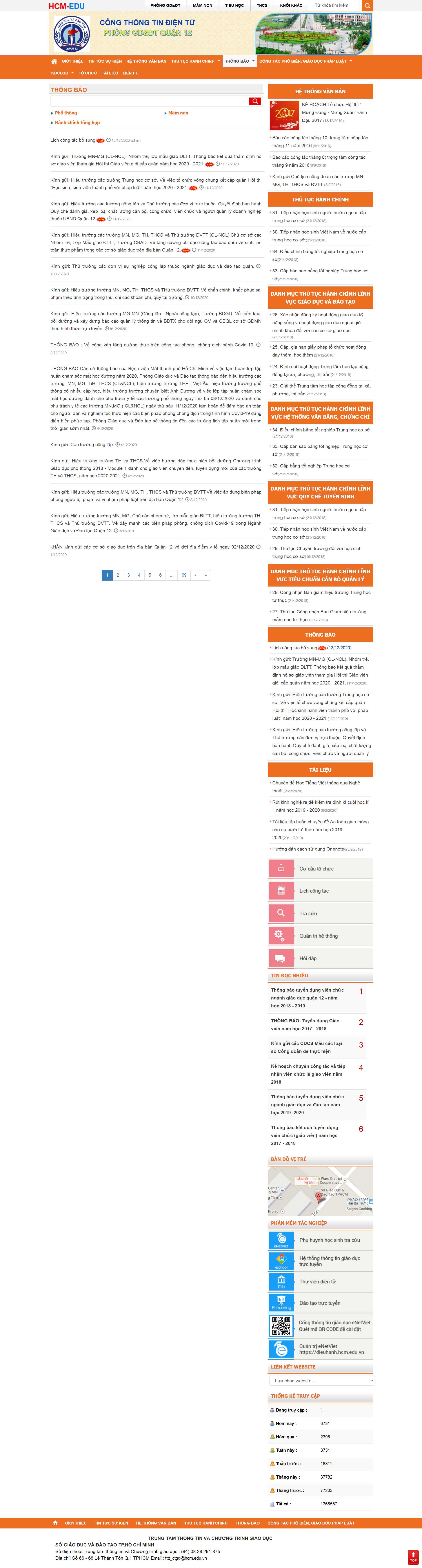 Thiết kế Web quận 12 pgdquan12.hcm.edu.vn