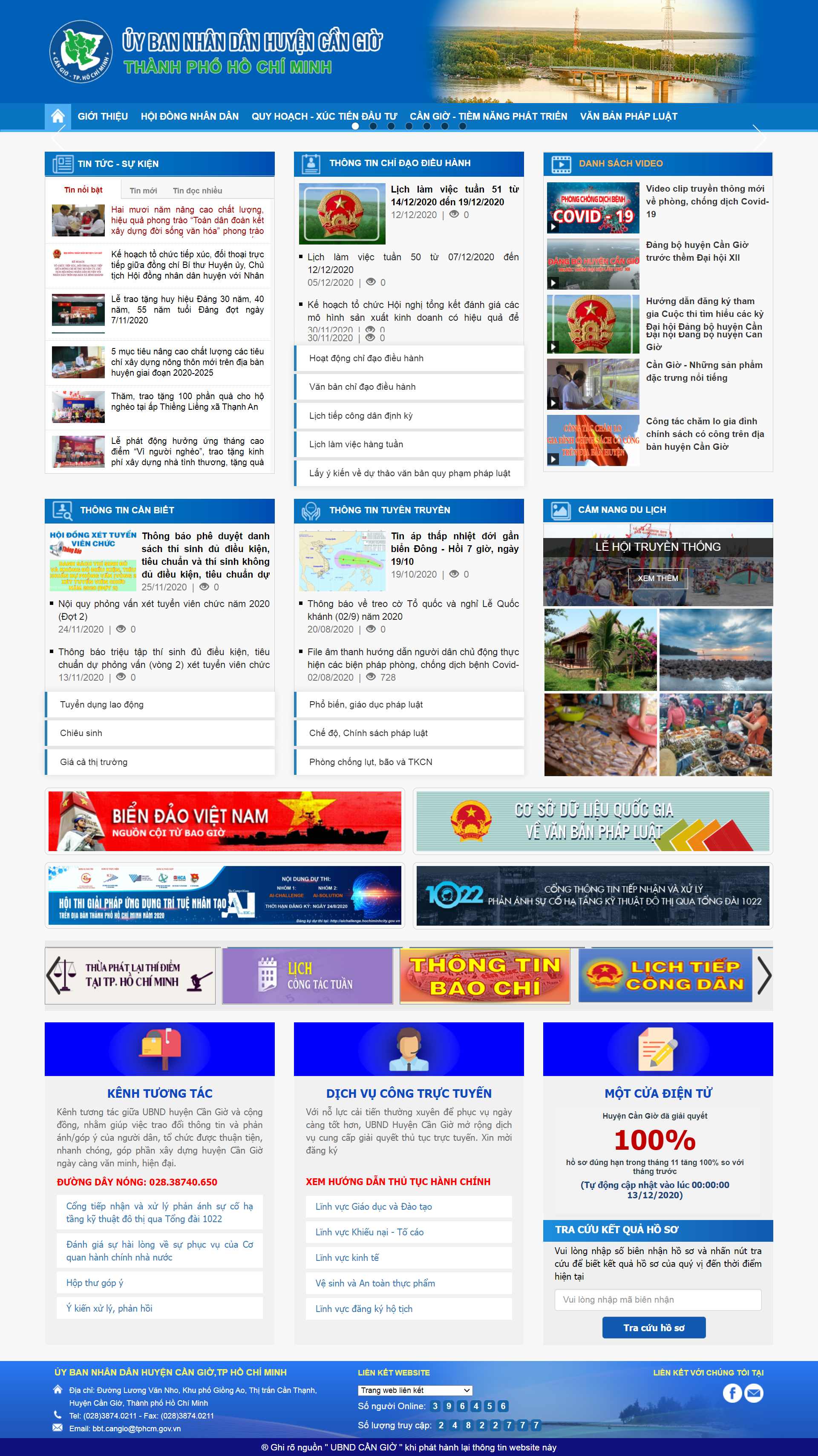 Thiết kế Web huyện cần giờ cangio.hochiminhcity.gov.vn