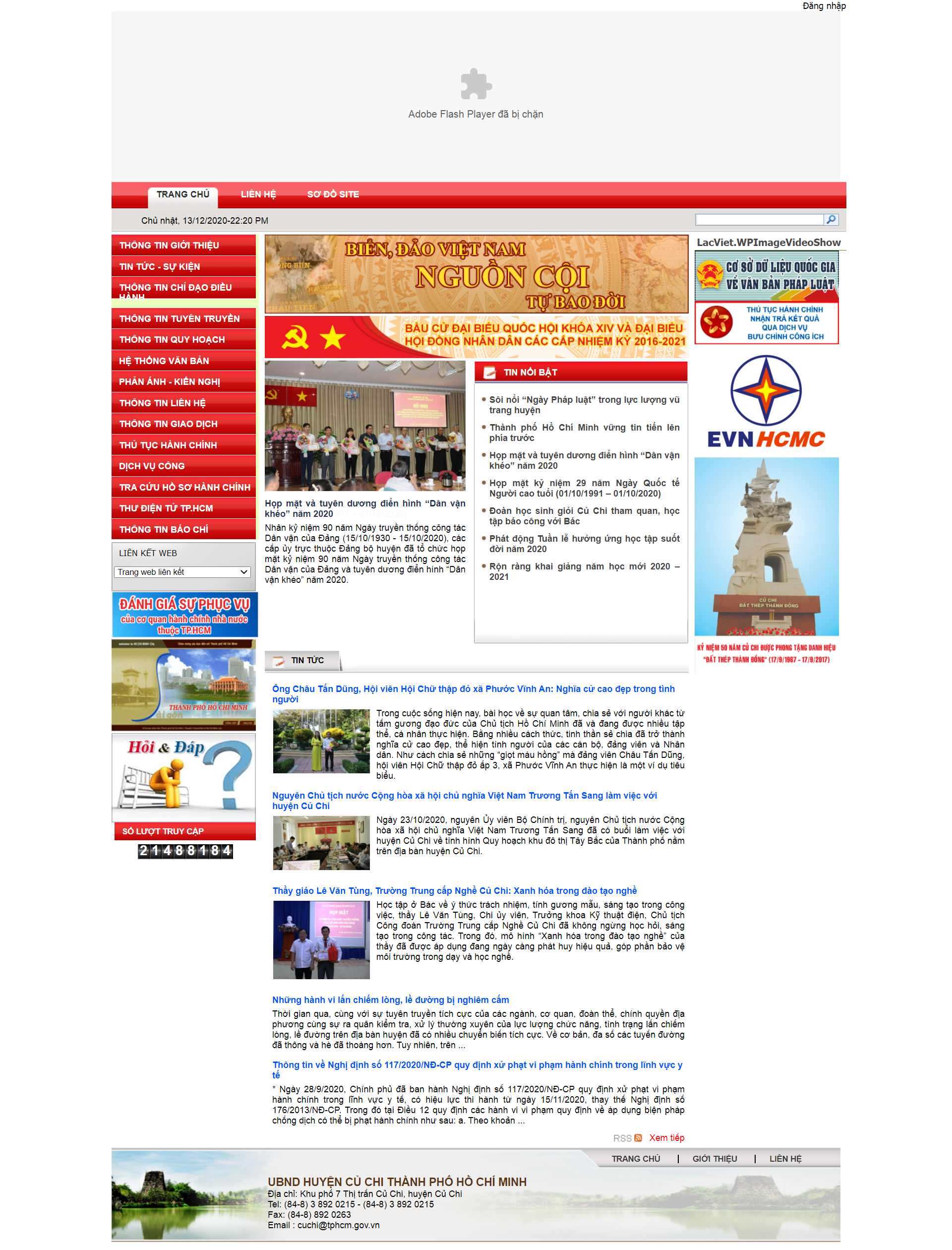 Thiết kế Web huyện củ chi cuchi.hochiminhcity.gov.vn