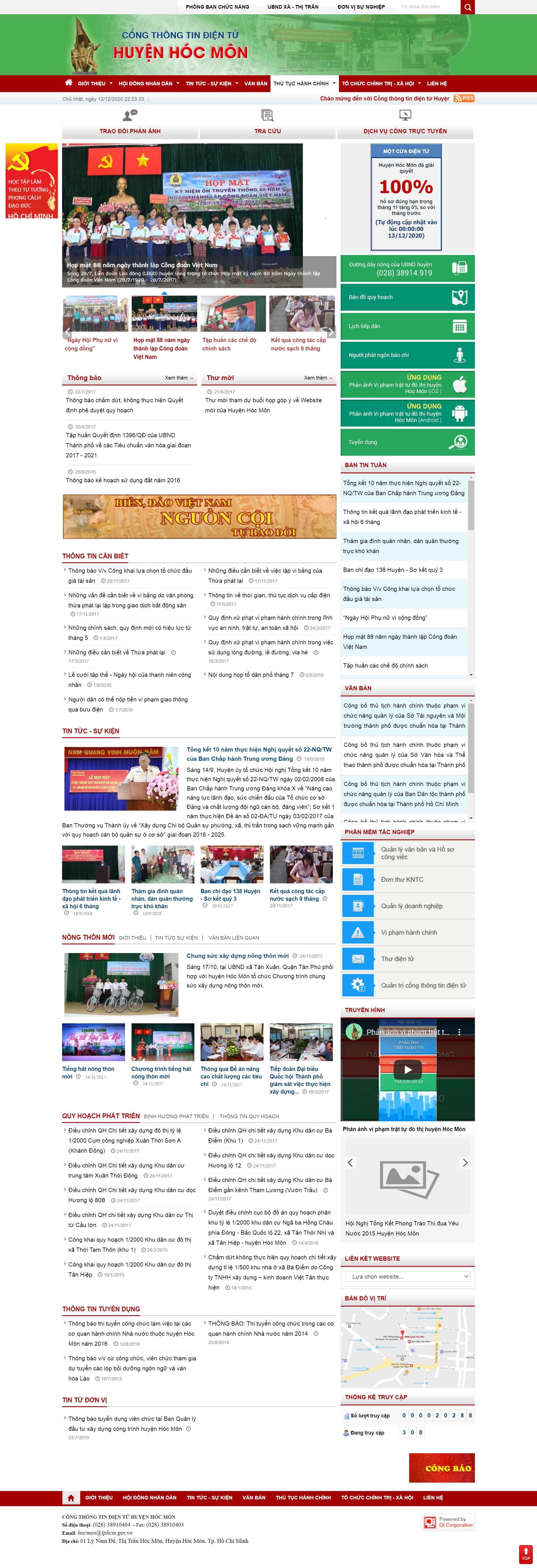 Thiết kế Web huyện hóc môn hocmon.gov.vn