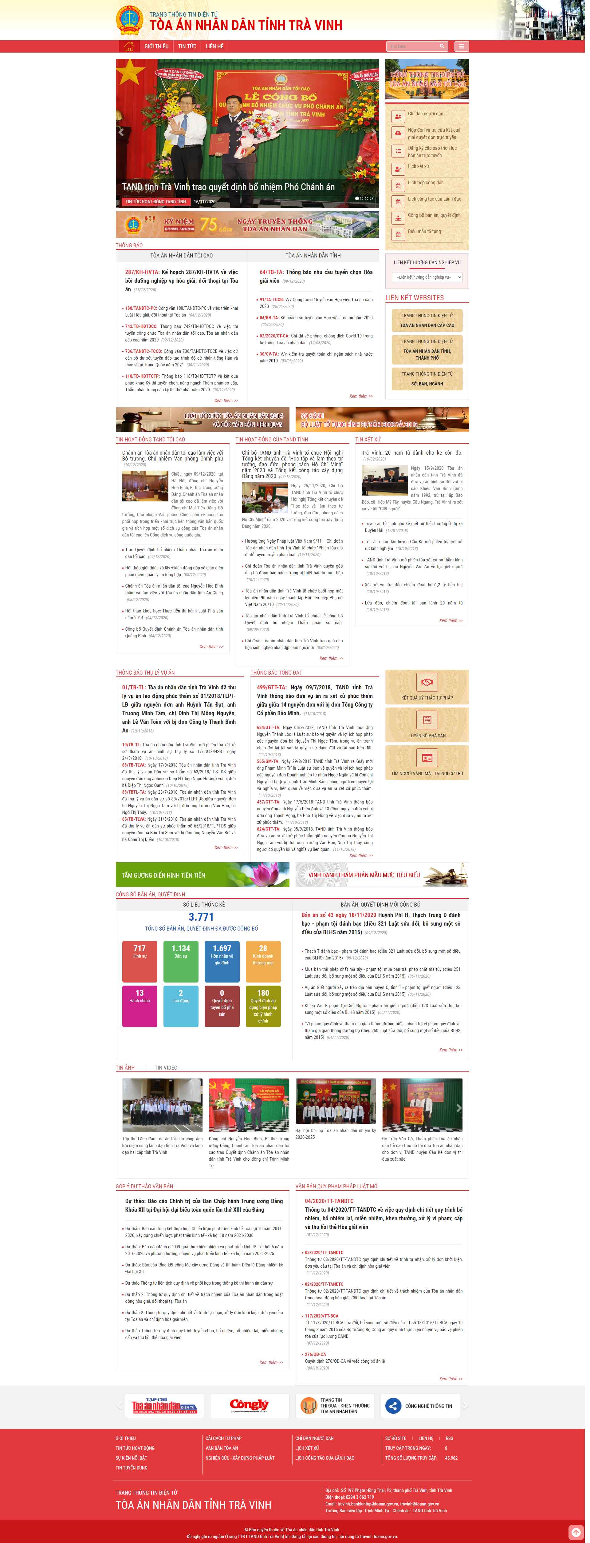 Thiết kế Web trà vinh travinh.toaan.gov.vn