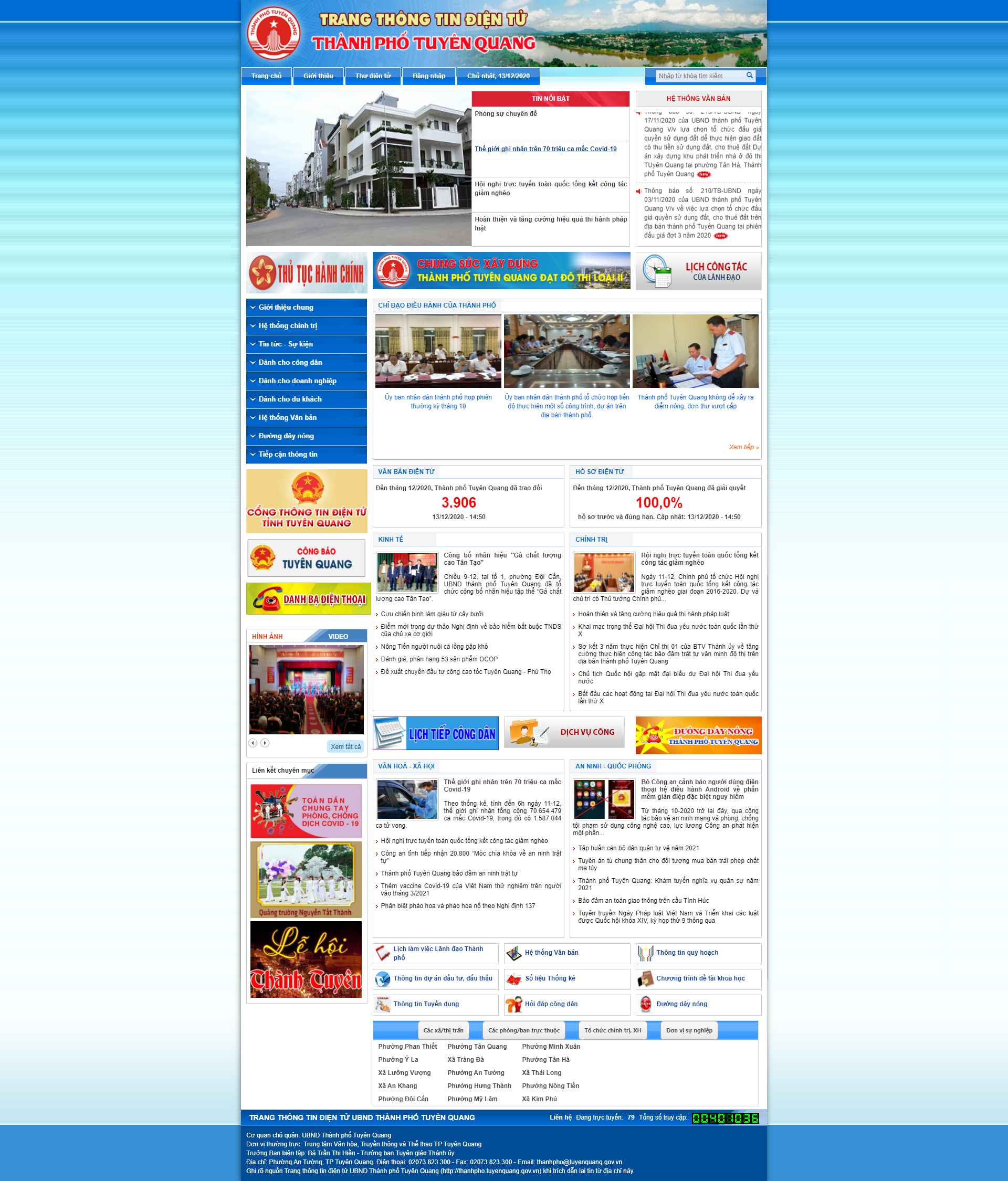 Thiết kế Web tuyên quang thanhphotuyenquang.gov.vn