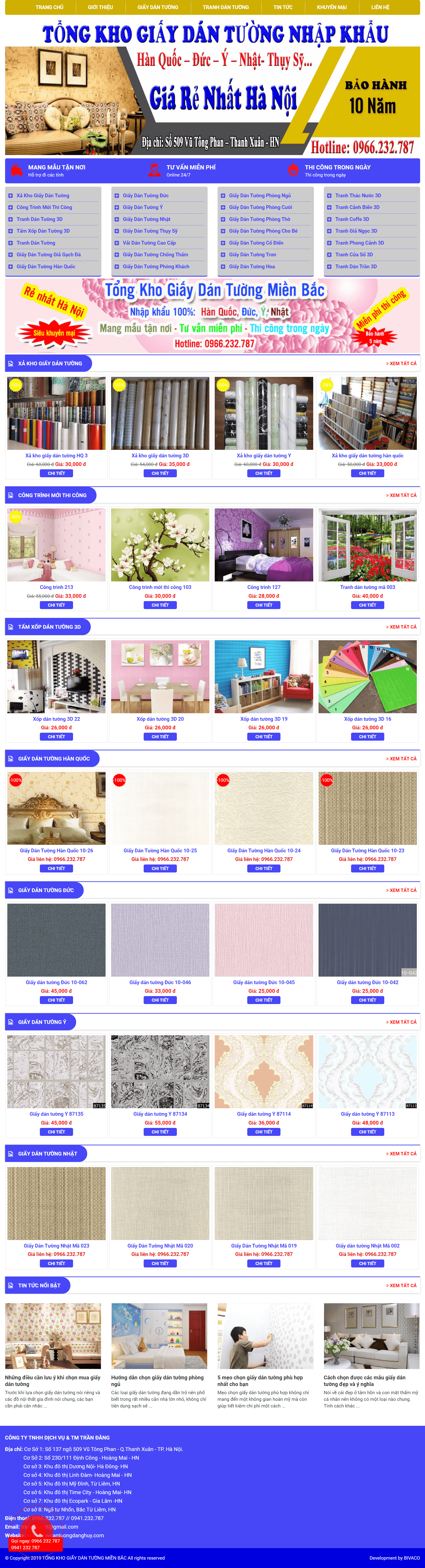 Thiết kế Web giấy dán tường cao cấp khogiaydantuonghanoi.online