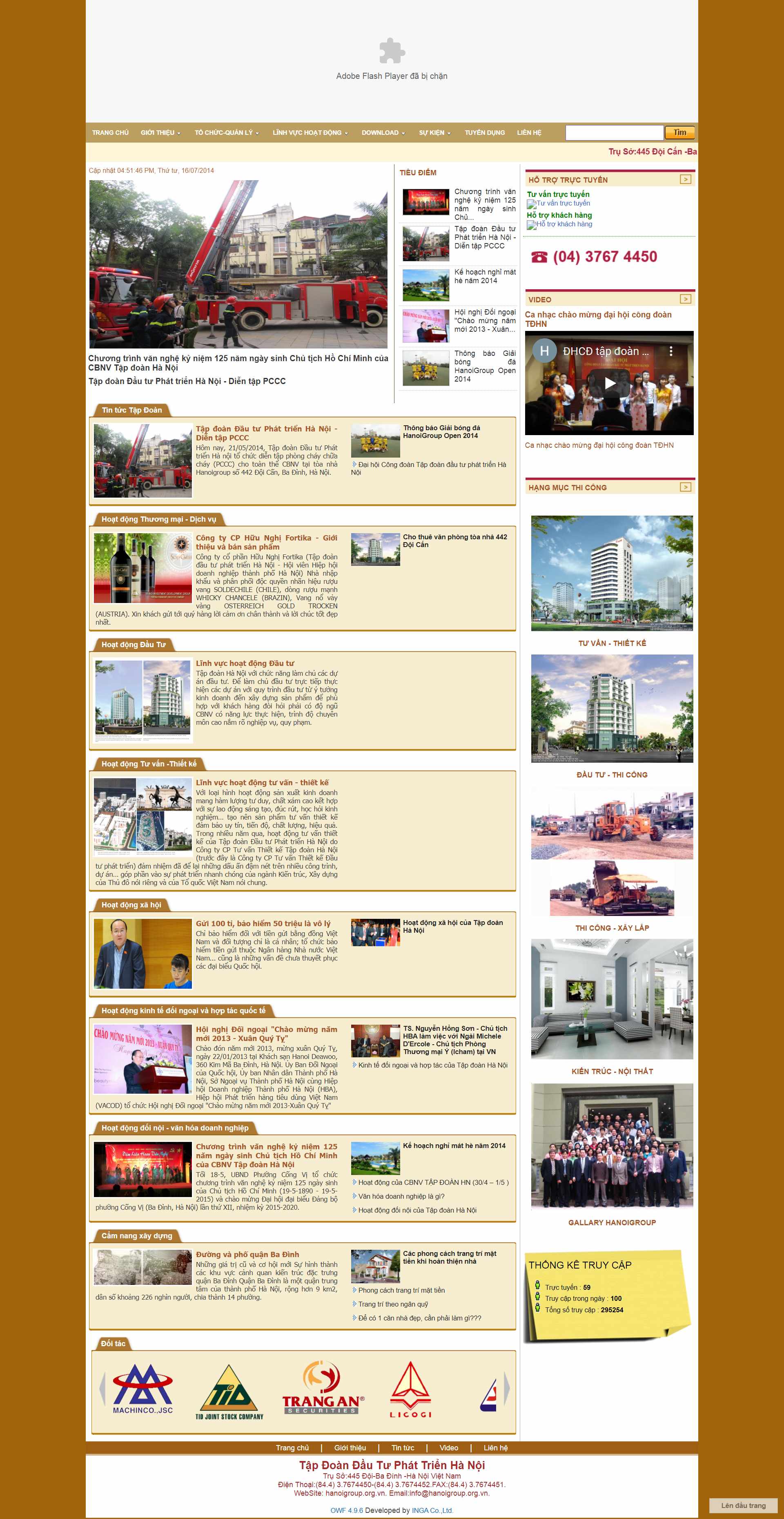 Thiết kế Web tập đoàn tổng công ty hanoigroup.org.vn