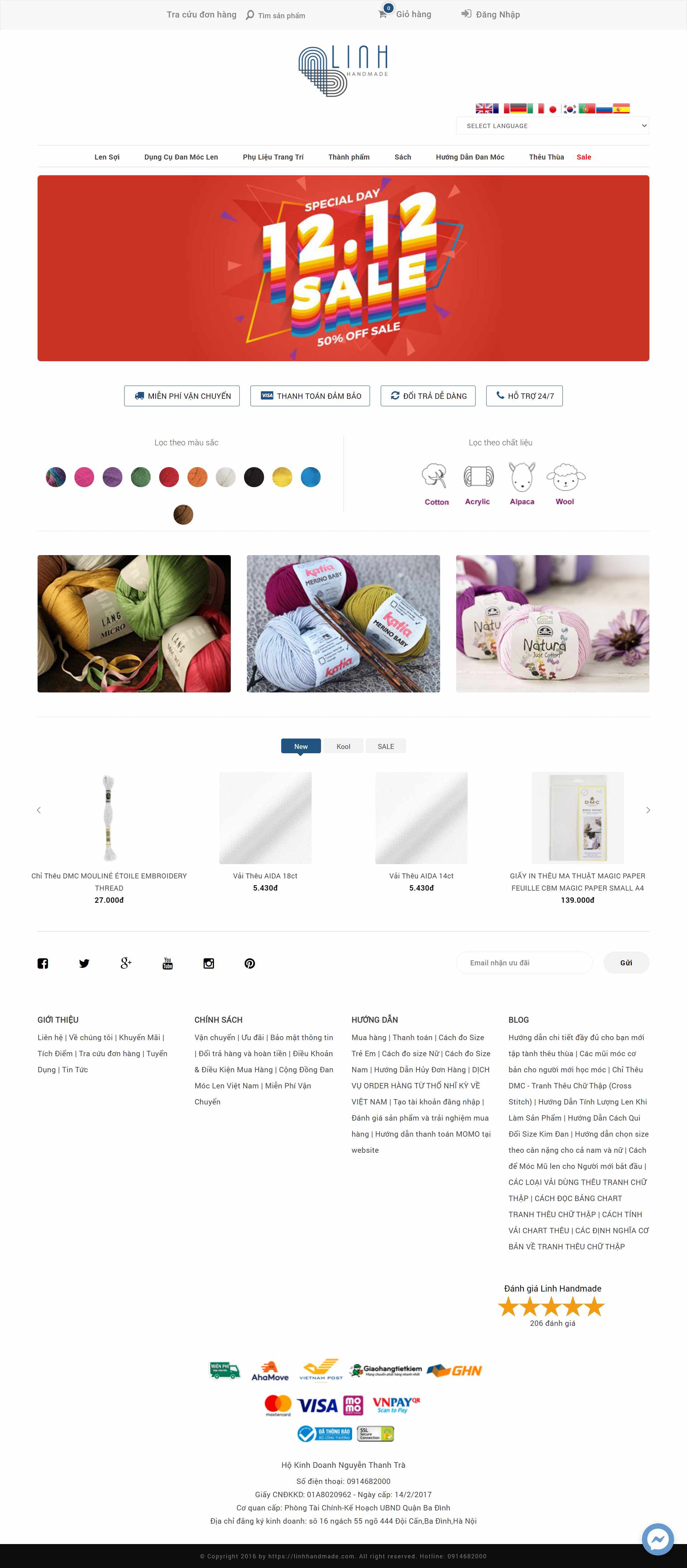 Thiết kế Web bán đồ handmade linhhandmade.com