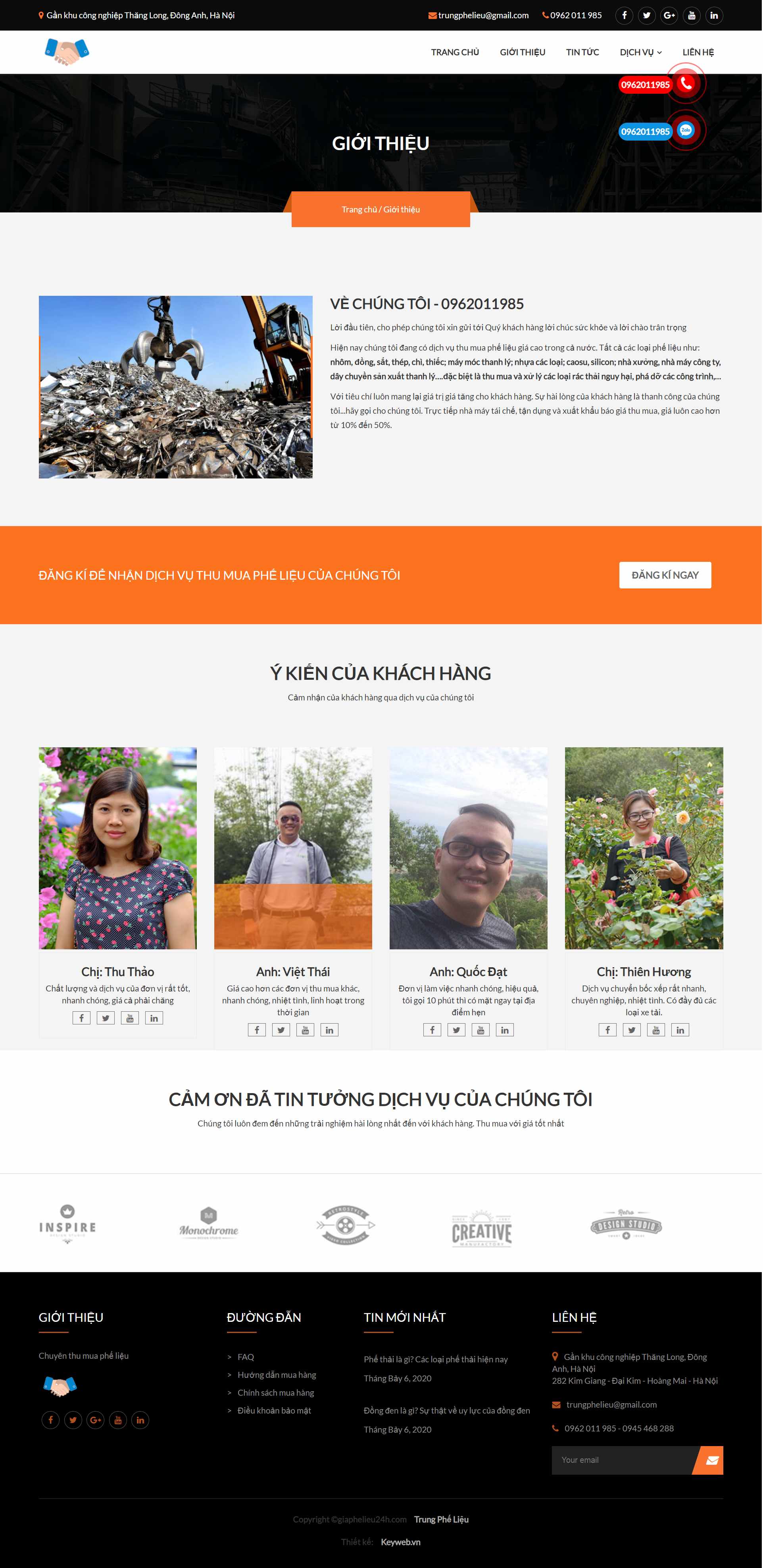 Thiết kế Web mua bán sắt vụn giaphelieu24h.com