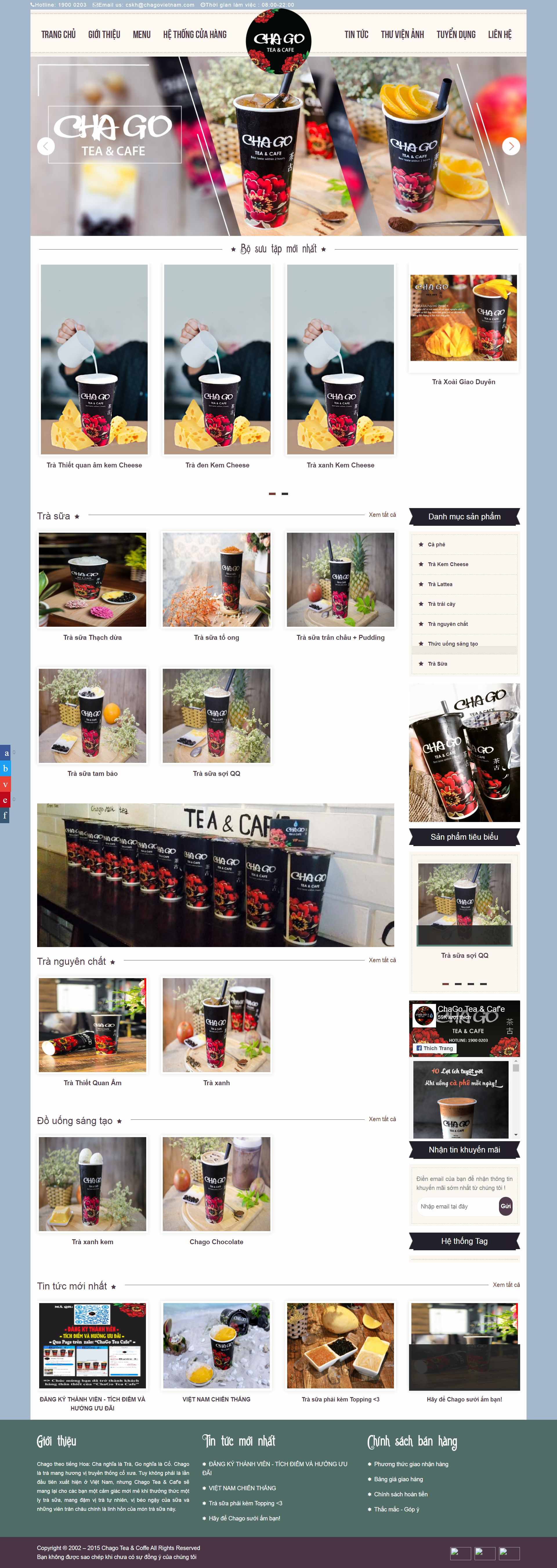 Thiết kế Web quán trà sữa chagovietnam.com