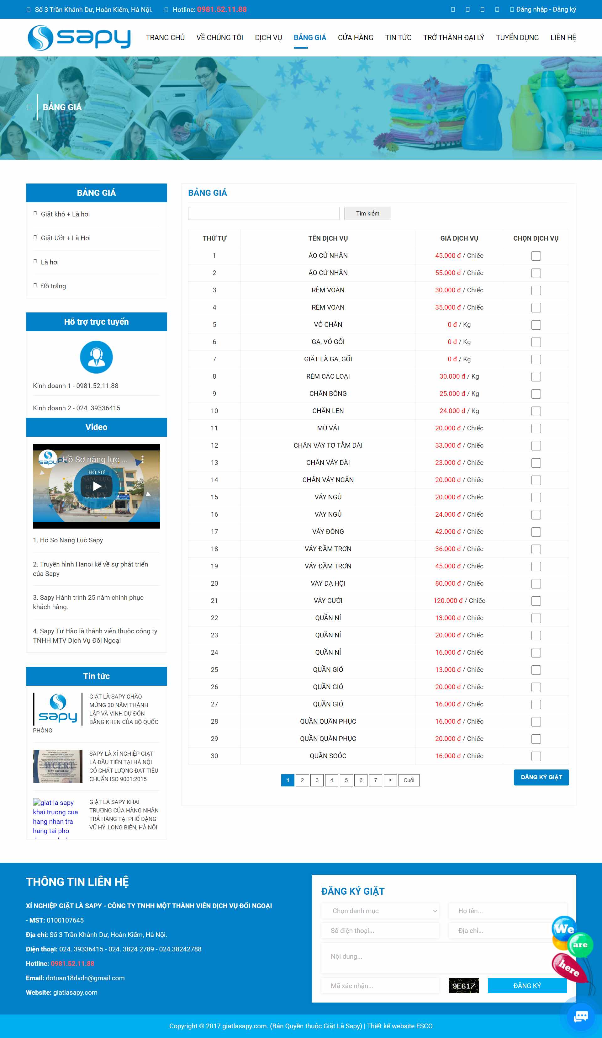 Thiết kế Web giặt là công nghiệp giatlasapy.com